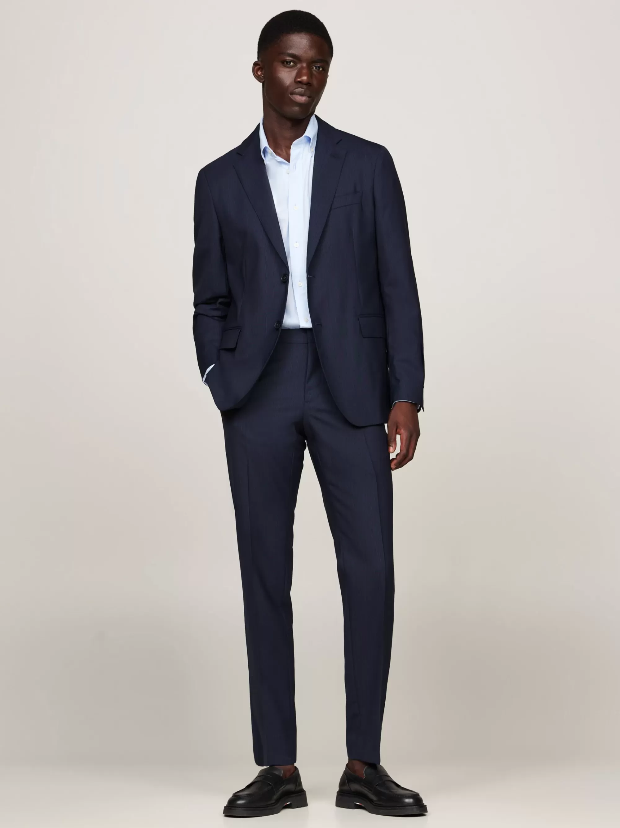 Pakken & Tailored*Tommy Hilfiger Slim Fit Tweedelig Pak Van Italiaanse Wol BLUE