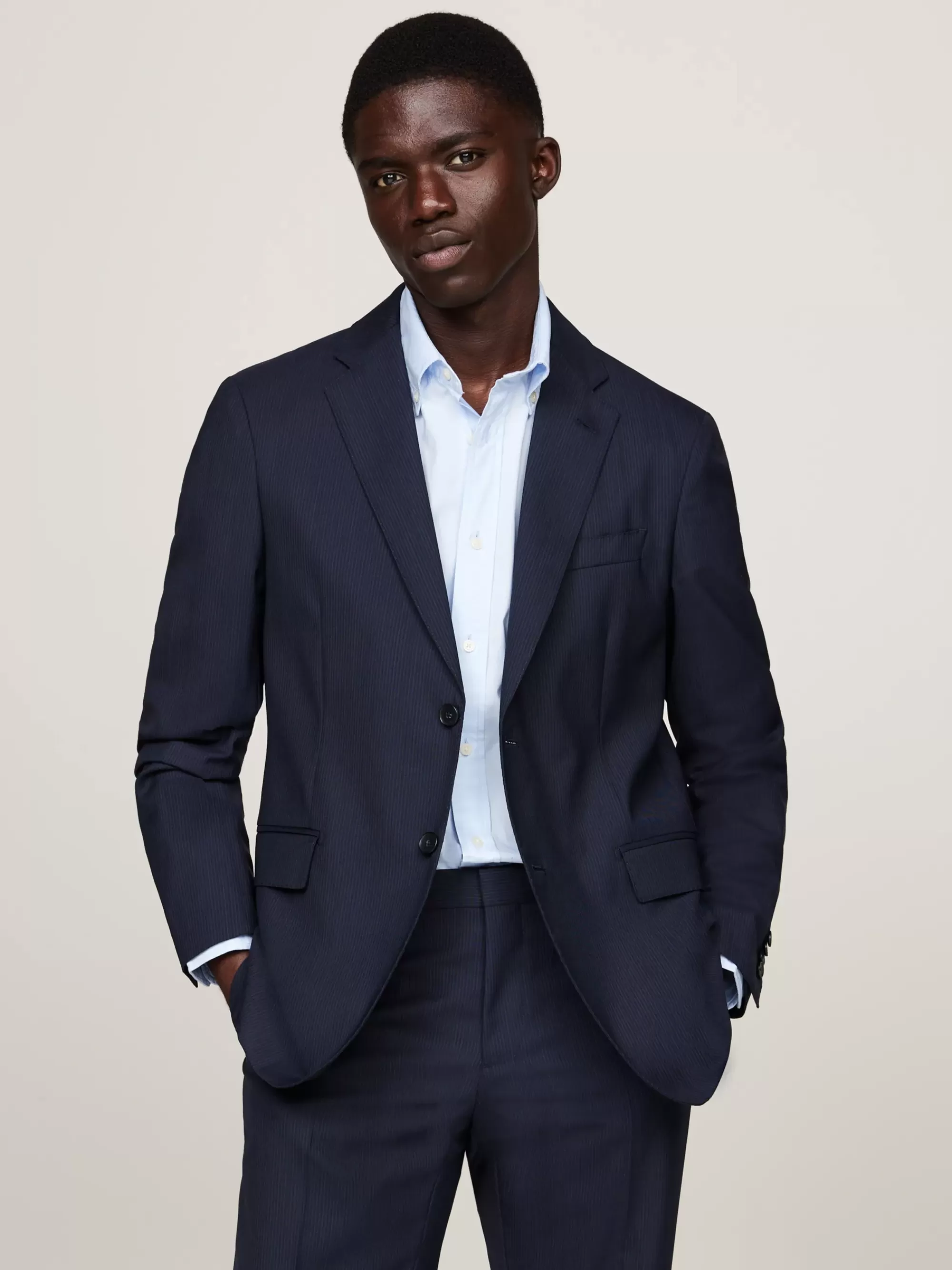 Pakken & Tailored*Tommy Hilfiger Slim Fit Tweedelig Pak Van Italiaanse Wol BLUE