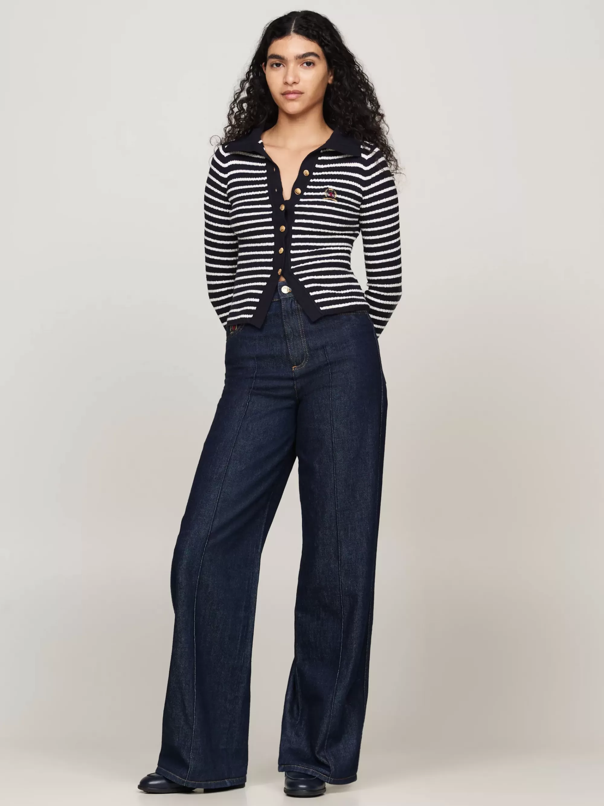 Truien | Truien & Vesten*Tommy Hilfiger Slim Fit Vest Met Polokraag En Embleem DESERT SKY