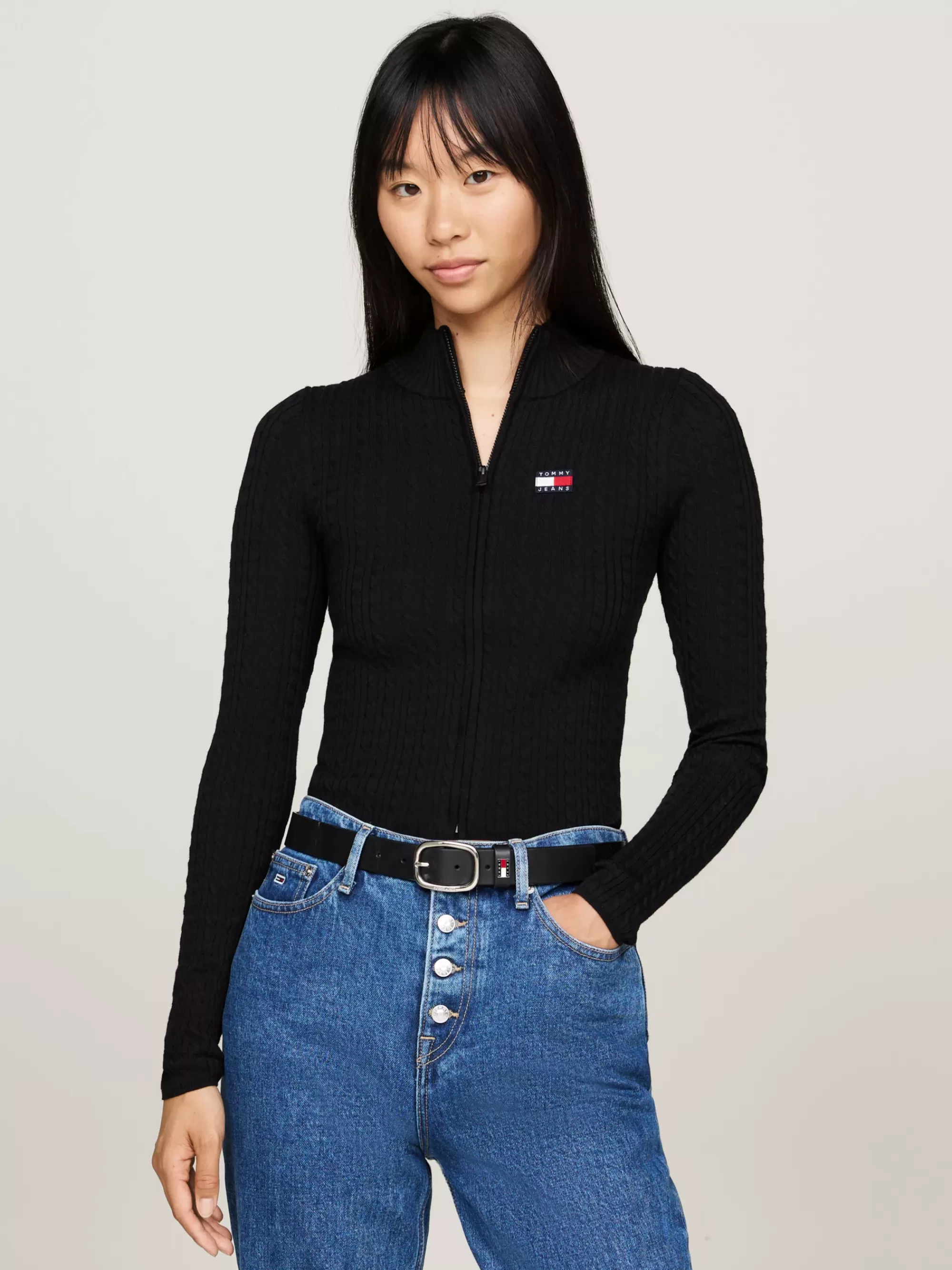 Truien | Truien & Vesten*Tommy Hilfiger Slim Fit Vest Met Rits En Tommy-badge BLACK