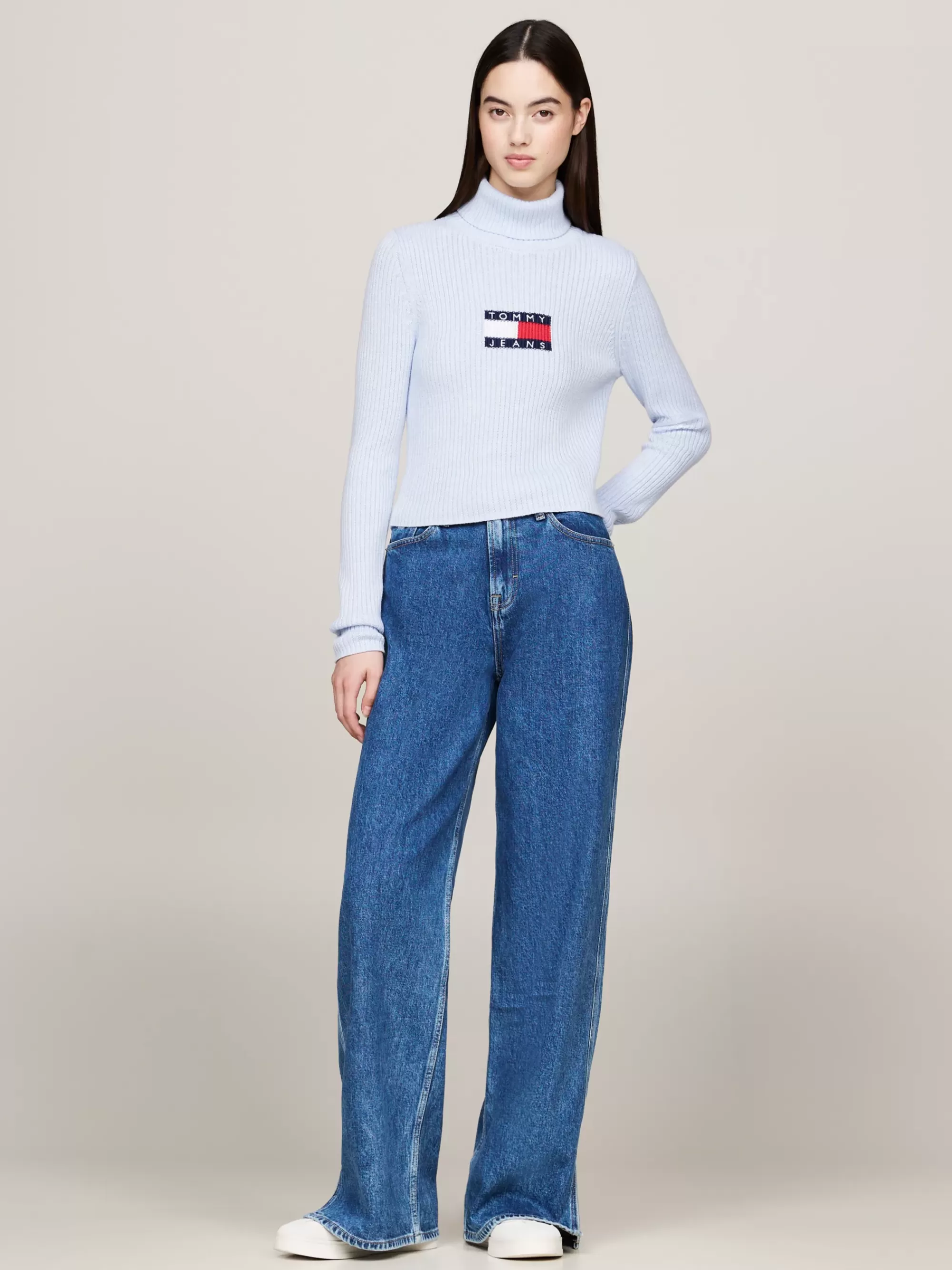 Coltruien | Truien*Tommy Hilfiger Slim Fit Wolmix Trui Met Col VESSEL BLUE MELANGE