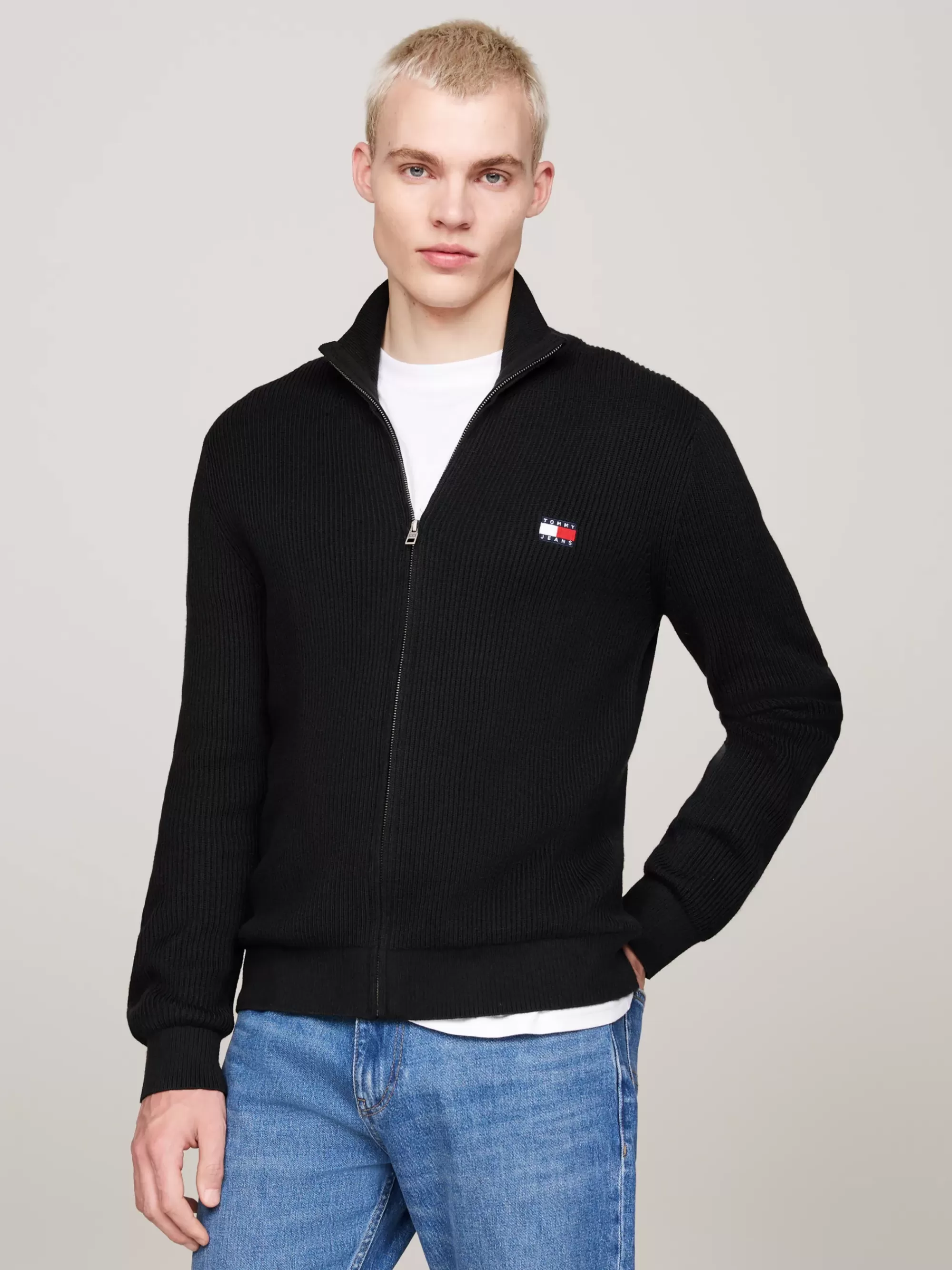 Truien | Truien & Vesten*Tommy Hilfiger Slim Fit Wolmix Vest Met Tommy-badge BLACK