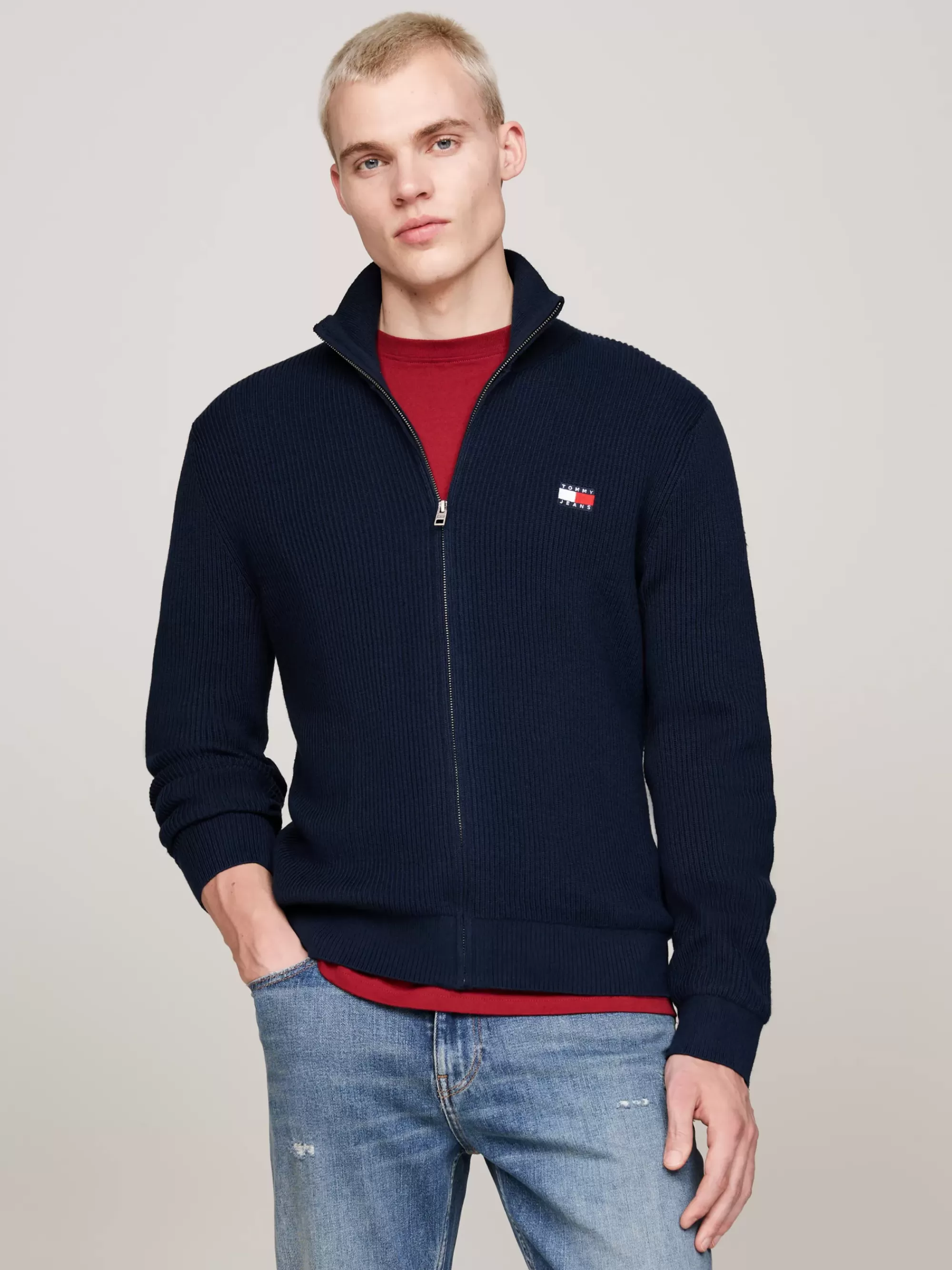 Truien | Truien & Vesten*Tommy Hilfiger Slim Fit Wolmix Vest Met Tommy-badge DARK NIGHT NAVY