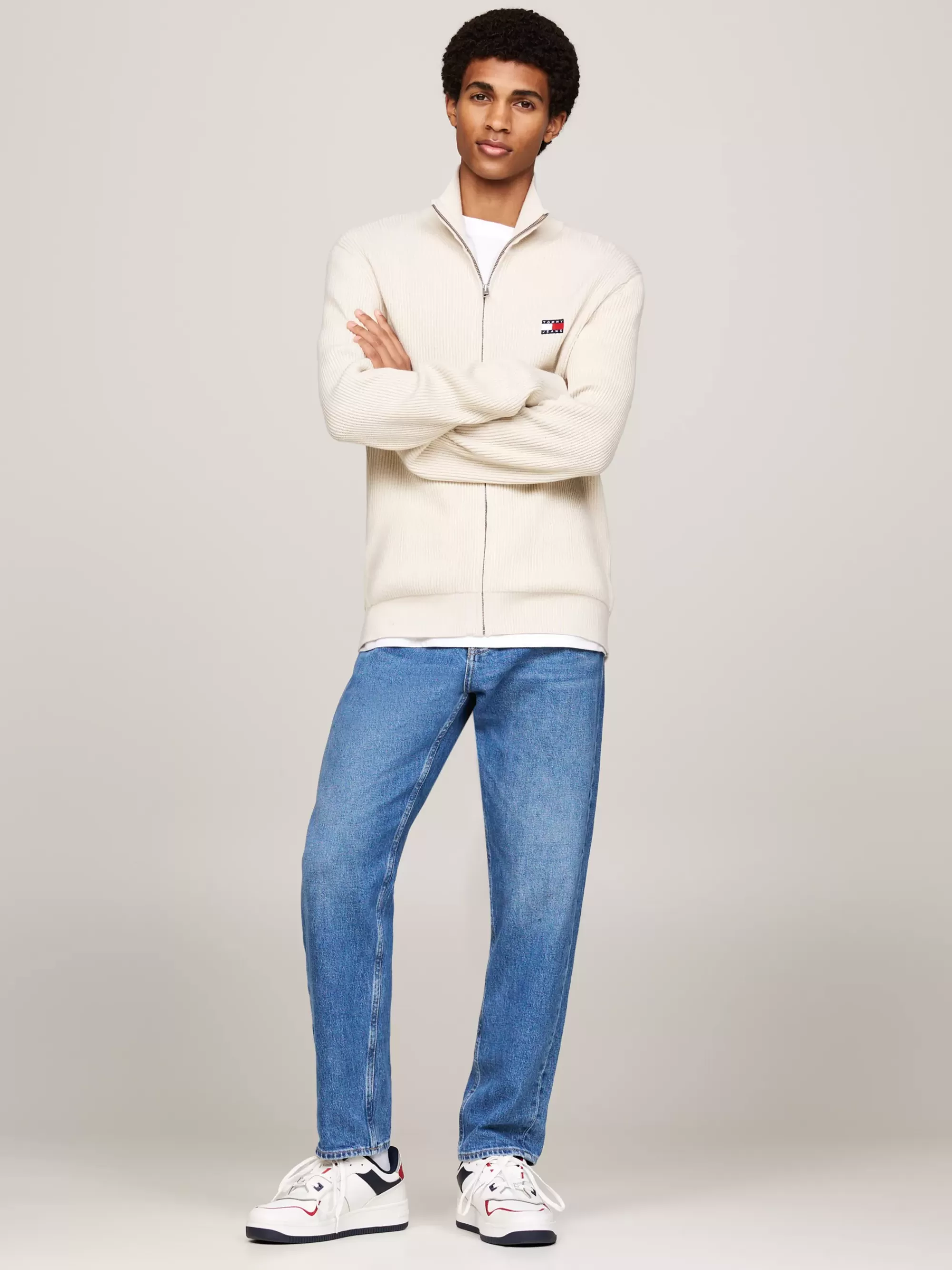 Truien | Truien & Vesten*Tommy Hilfiger Slim Fit Wolmix Vest Met Tommy-badge NEWSPRINT