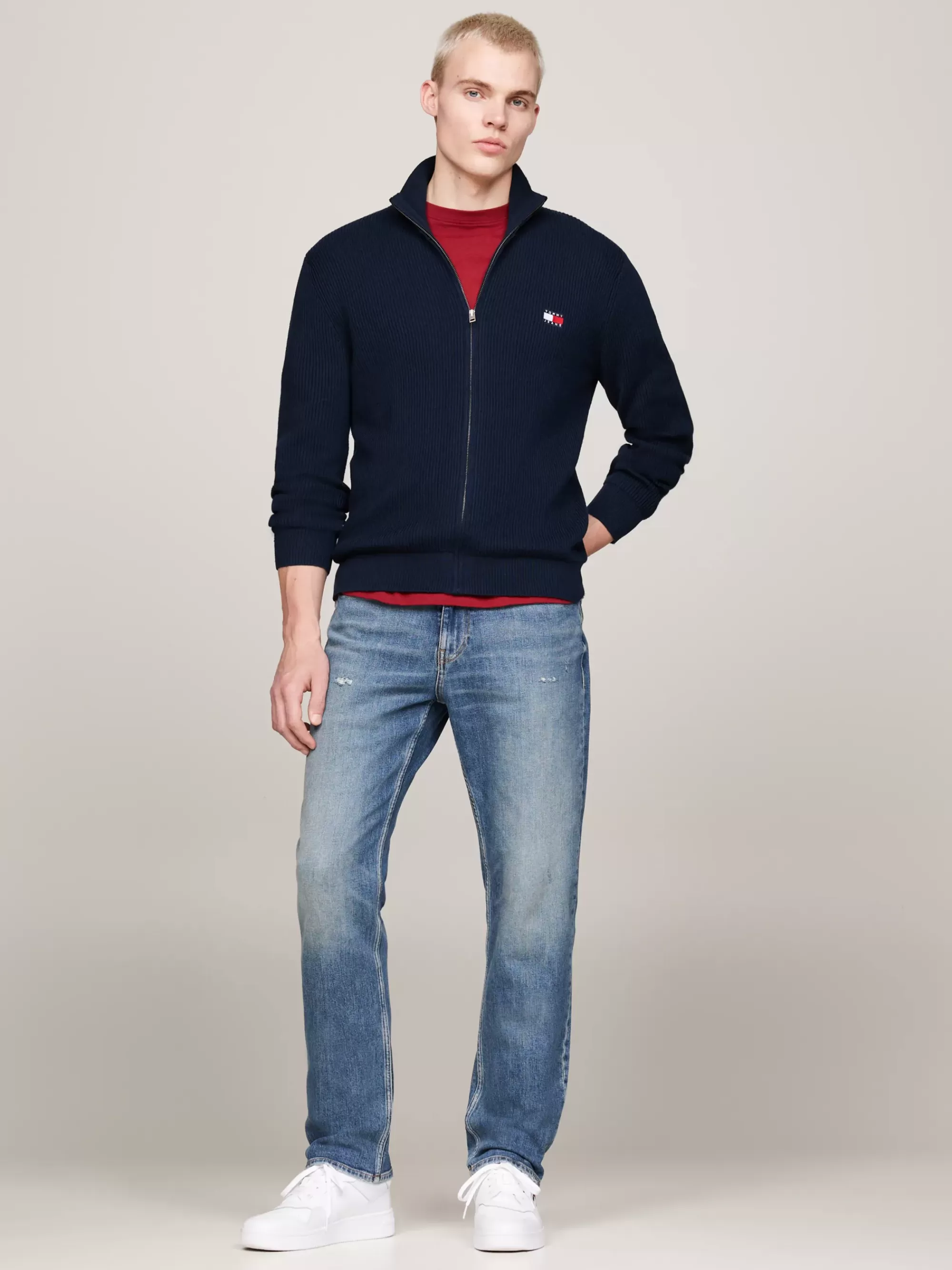 Truien | Truien & Vesten*Tommy Hilfiger Slim Fit Wolmix Vest Met Tommy-badge DARK NIGHT NAVY