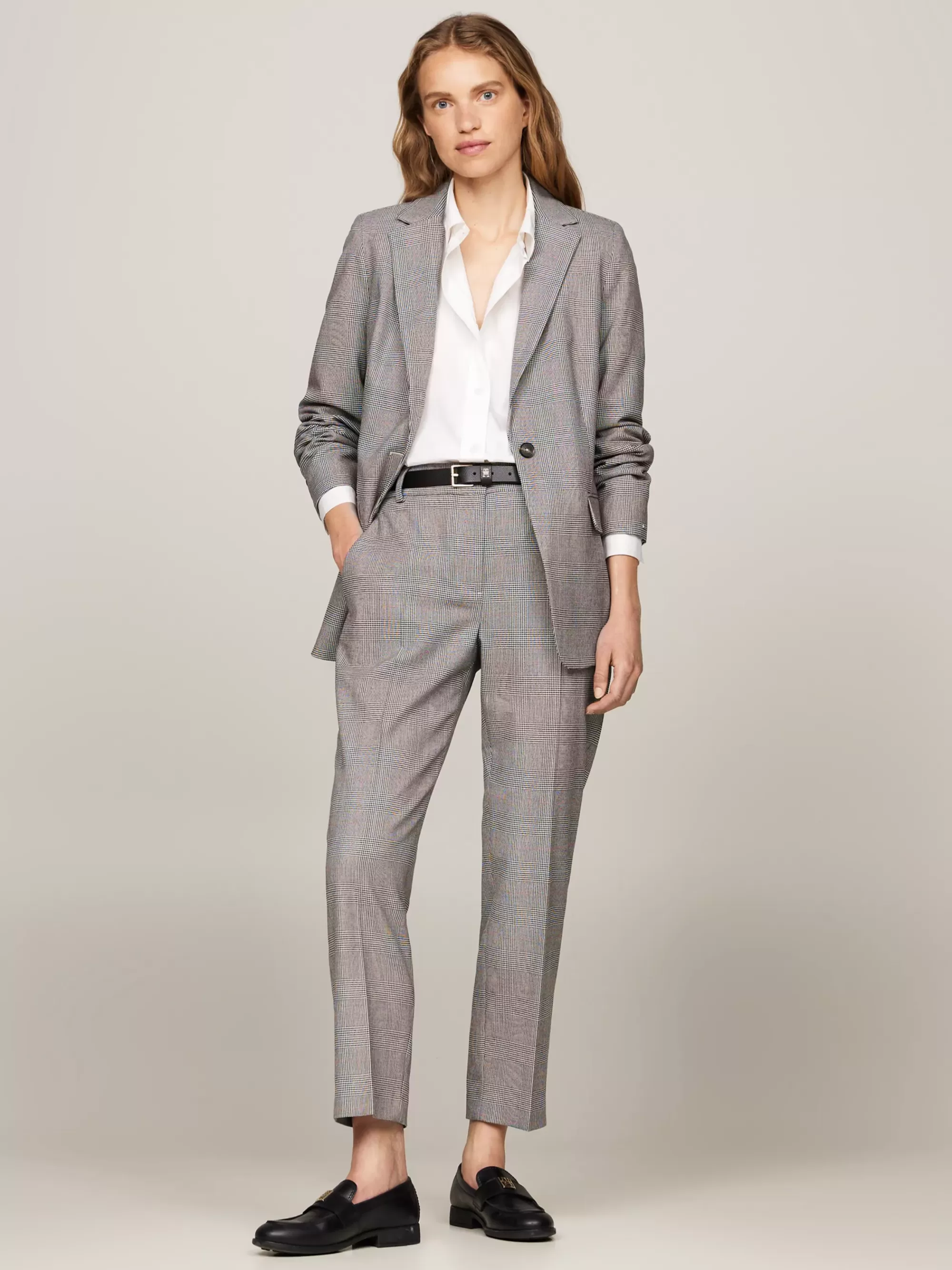 Co-Ords | Broeken*Tommy Hilfiger Slim Straight Broek Met Prince Of Wales-ruit GLOBAL STP CHECK/ S/ TEXTURE H GREY