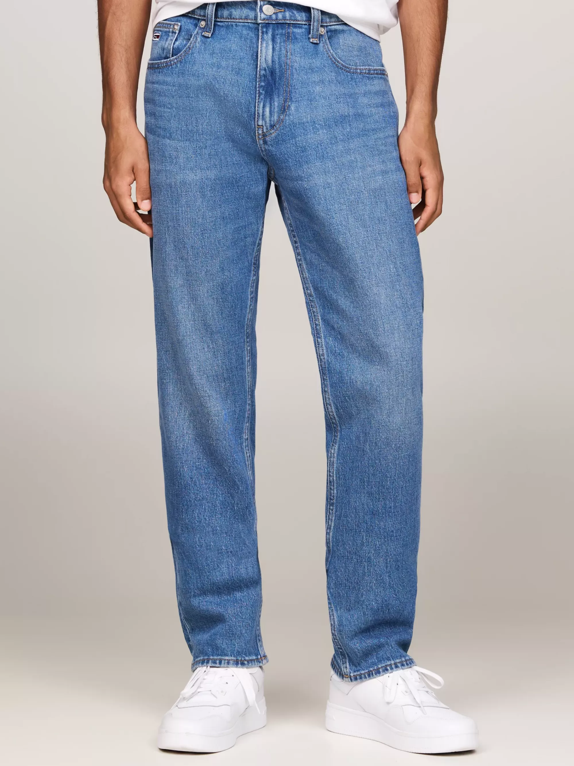 Jeans*Tommy Hilfiger Slim Straight Jeans Met Faded Naden DENIM MEDIUM