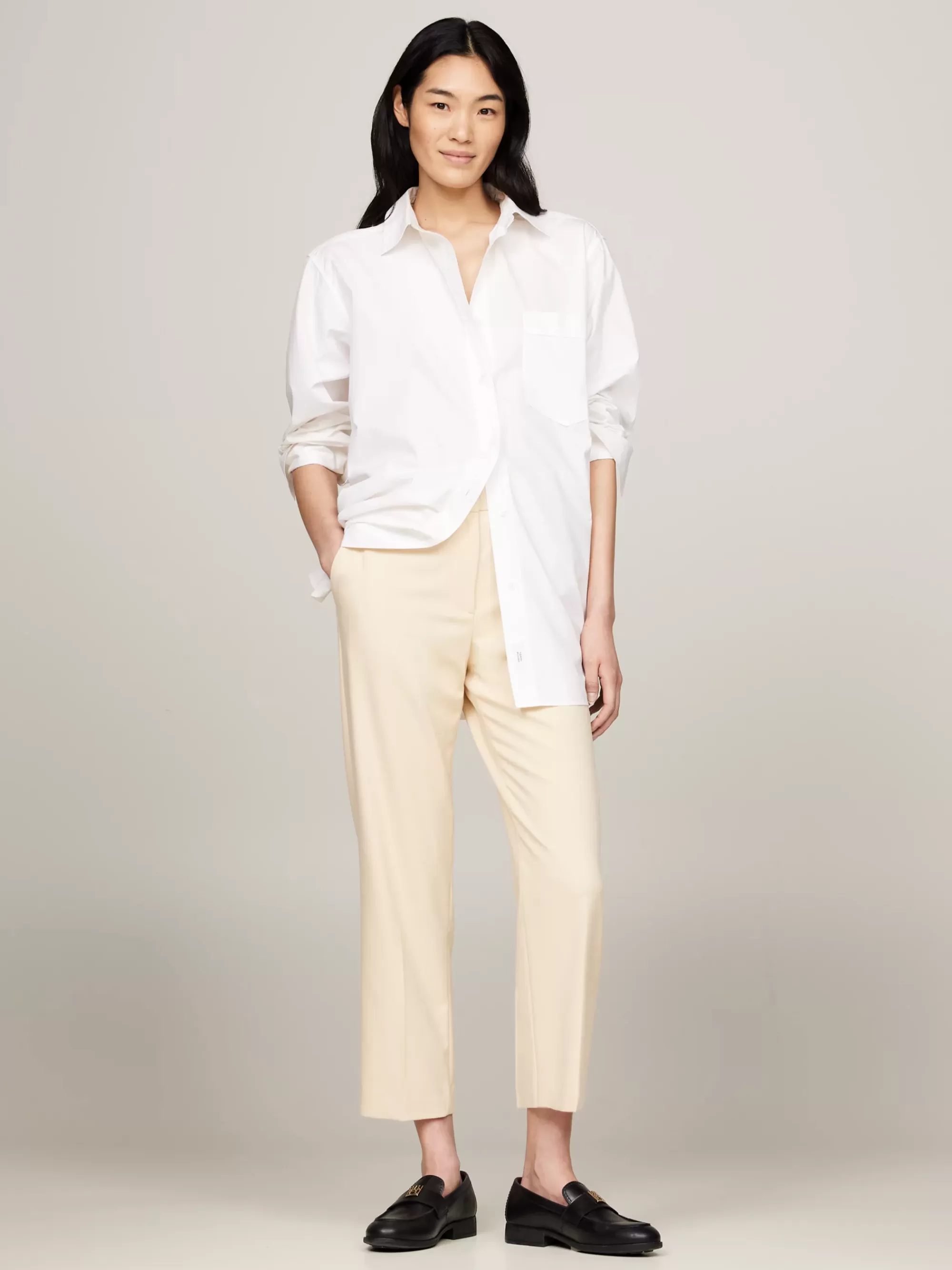 Co-Ords | Broeken*Tommy Hilfiger Slim Straight Pantalon COUNTRY IVORY