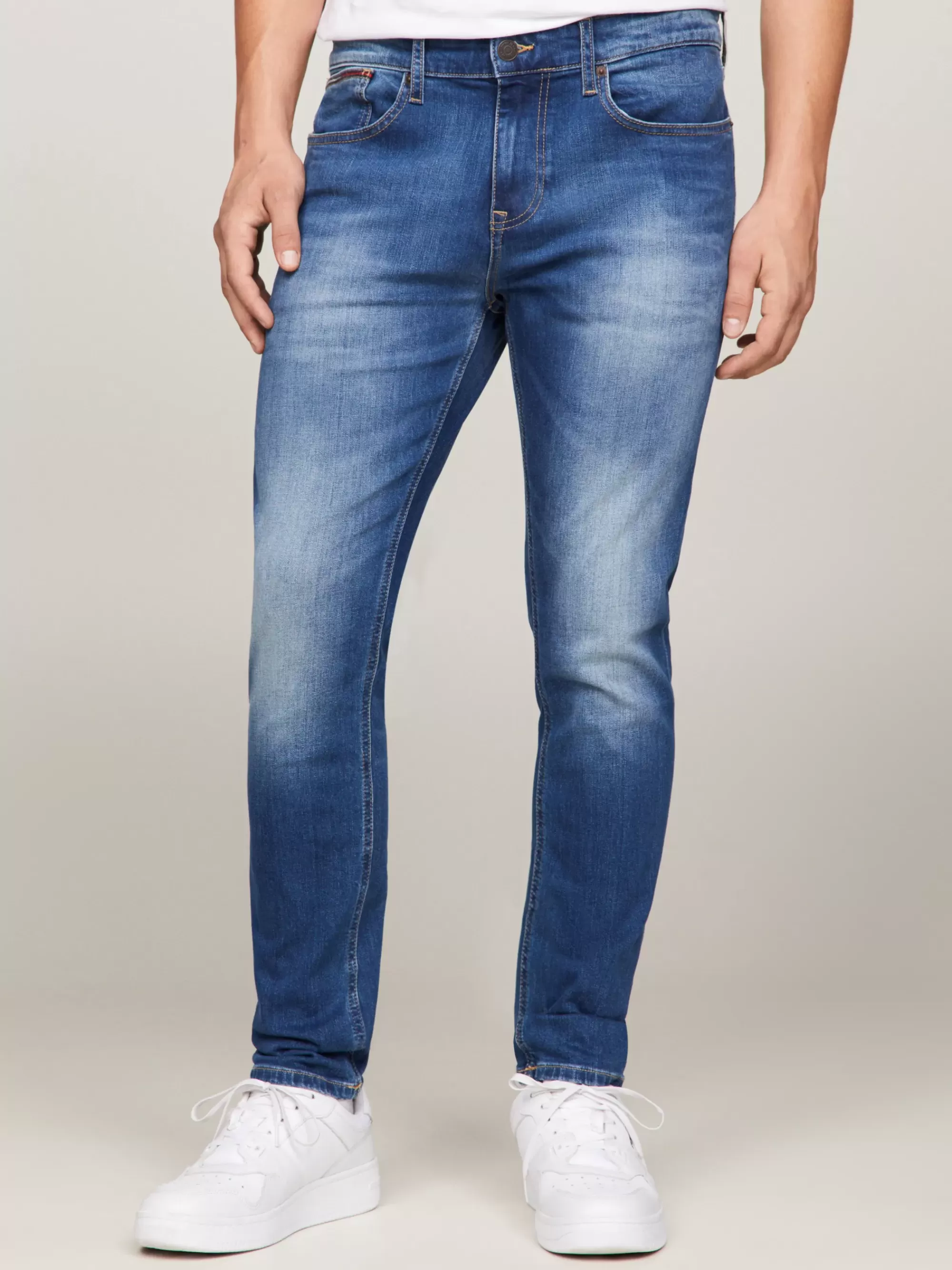 Jeans*Tommy Hilfiger Slim Tapered Fit Jeans Met Fading WILSON MID BLUE STRETCH