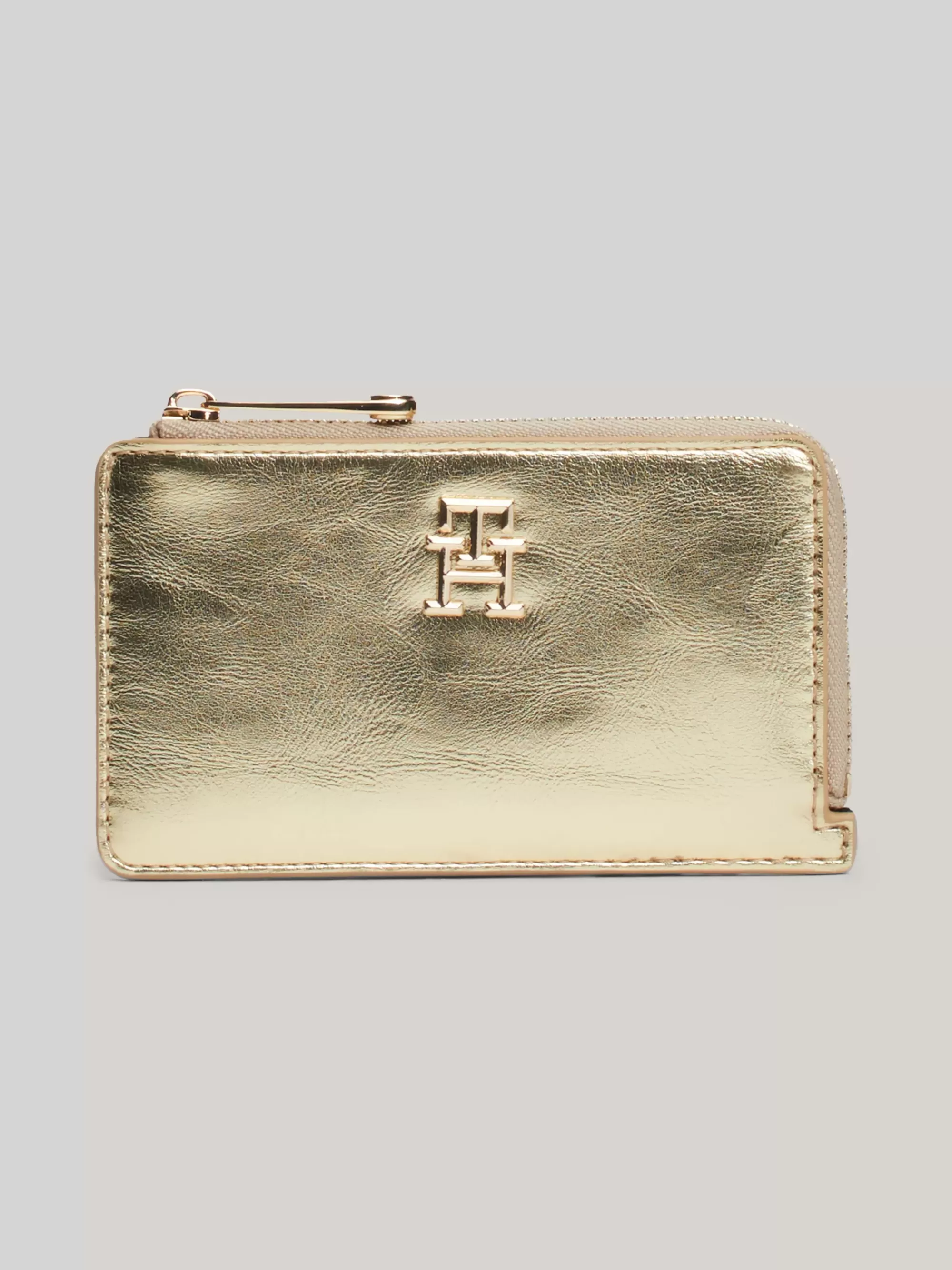 Portemonnees & Sleutelhangers*Tommy Hilfiger Slimline Metallic Portemonnee Met TH-monogram GOLD