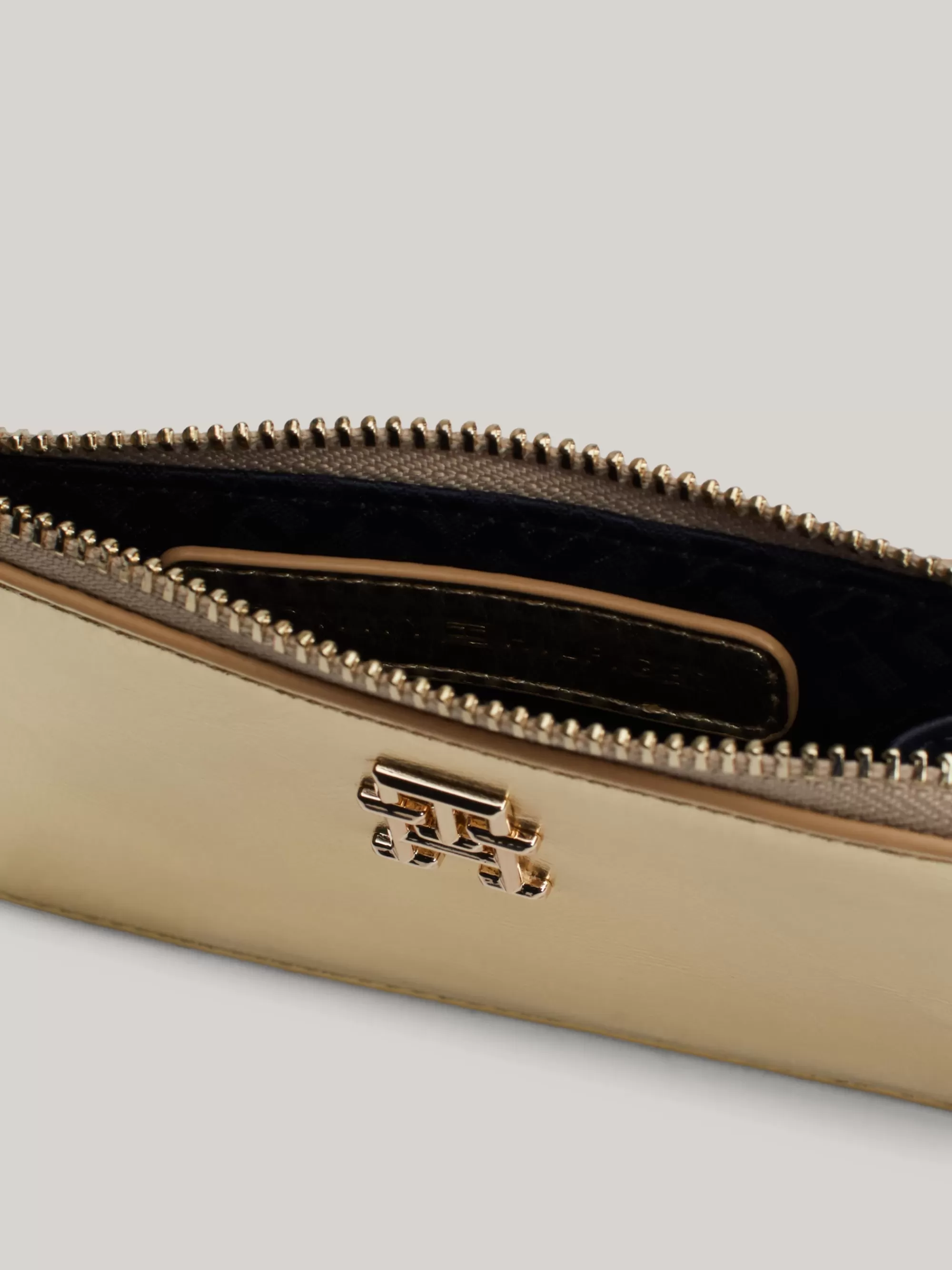 Portemonnees & Sleutelhangers*Tommy Hilfiger Slimline Metallic Portemonnee Met TH-monogram GOLD