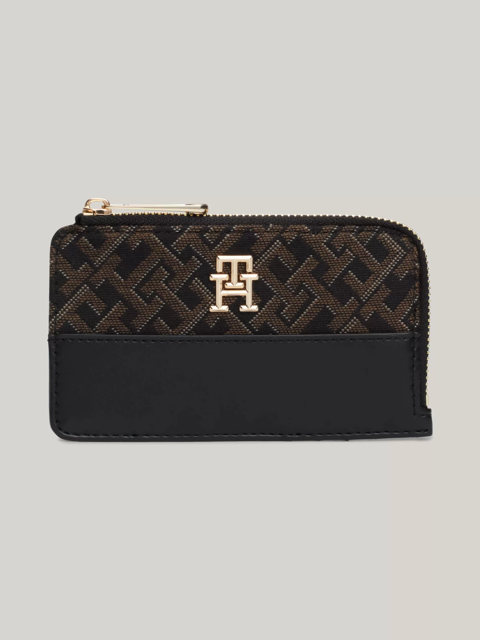 Portemonnees & Sleutelhangers*Tommy Hilfiger Slimline Portemonnee Met Monogramjacquard BLACK