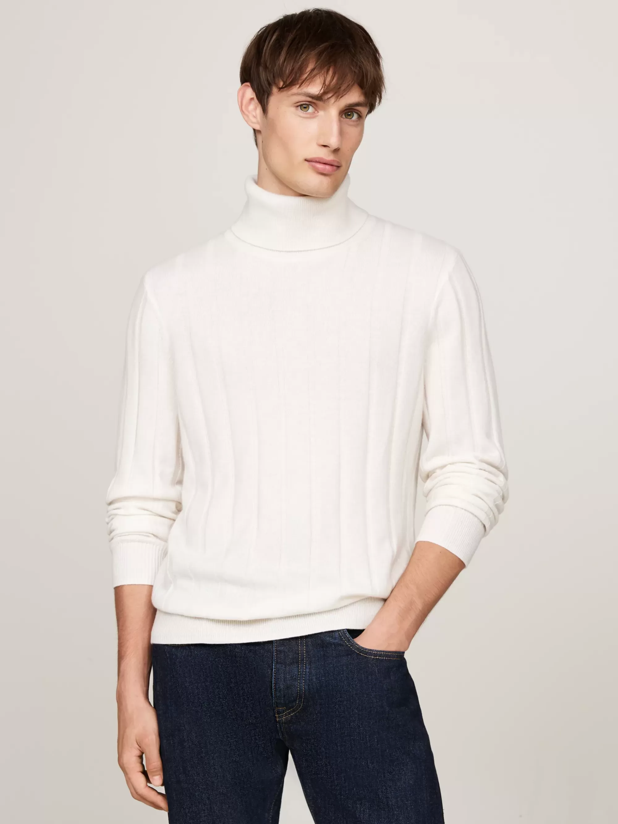 Coltruien | Truien*Tommy Hilfiger Smart Casual Kasjmieren Coltrui IVORY