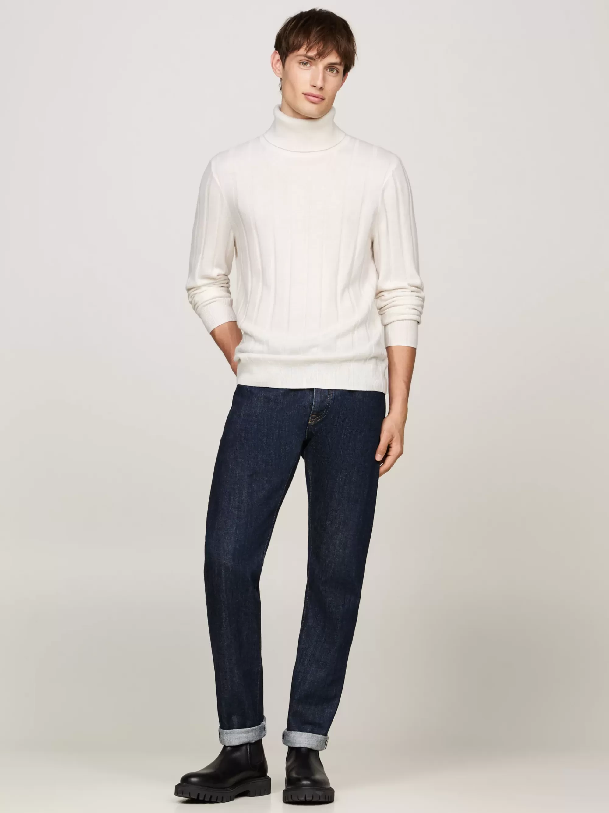 Coltruien | Truien*Tommy Hilfiger Smart Casual Kasjmieren Coltrui IVORY
