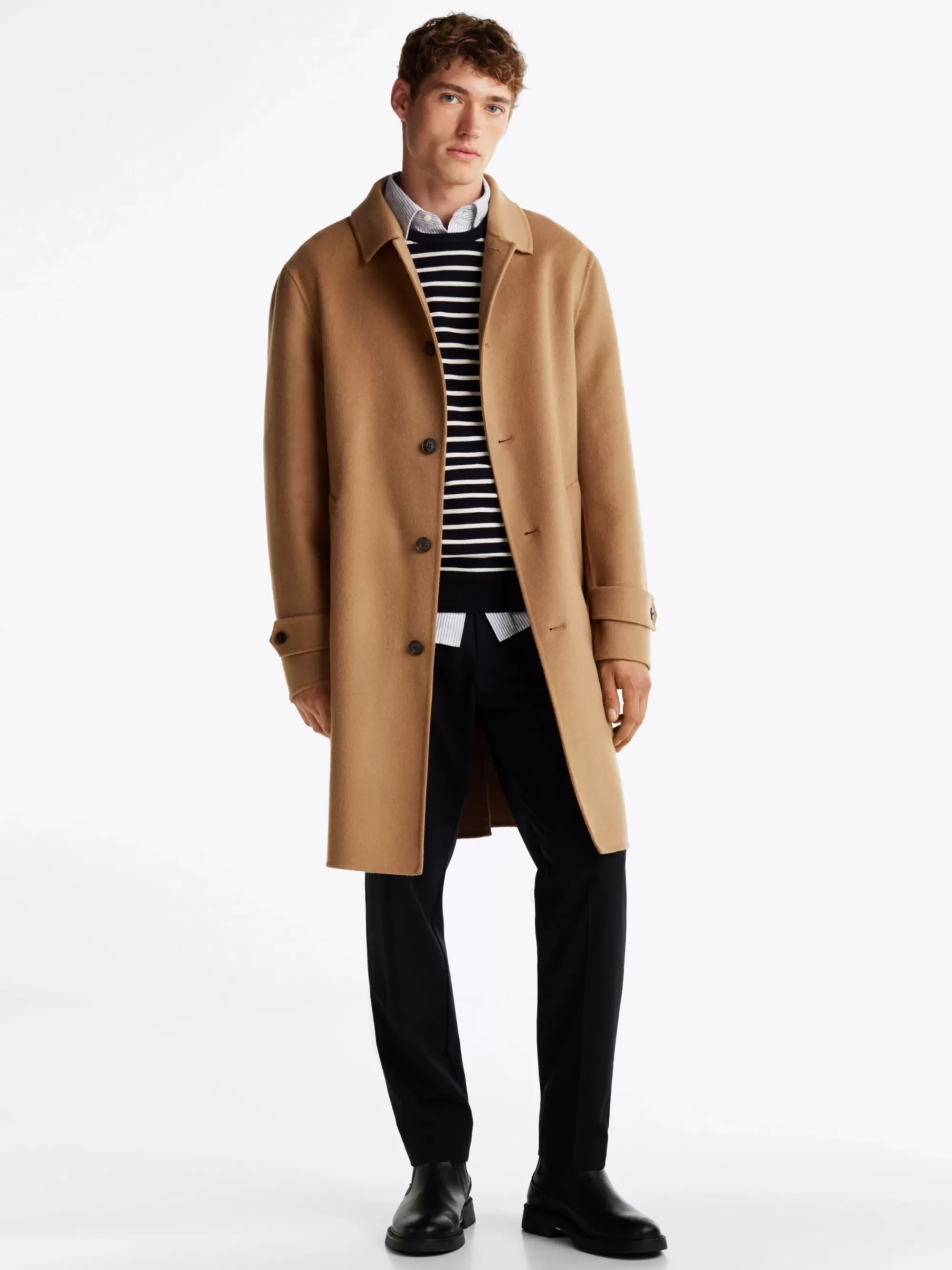 Jassen & Jacks*Tommy Hilfiger Smart Casual Lange Jas Van Wolmix HICKORY