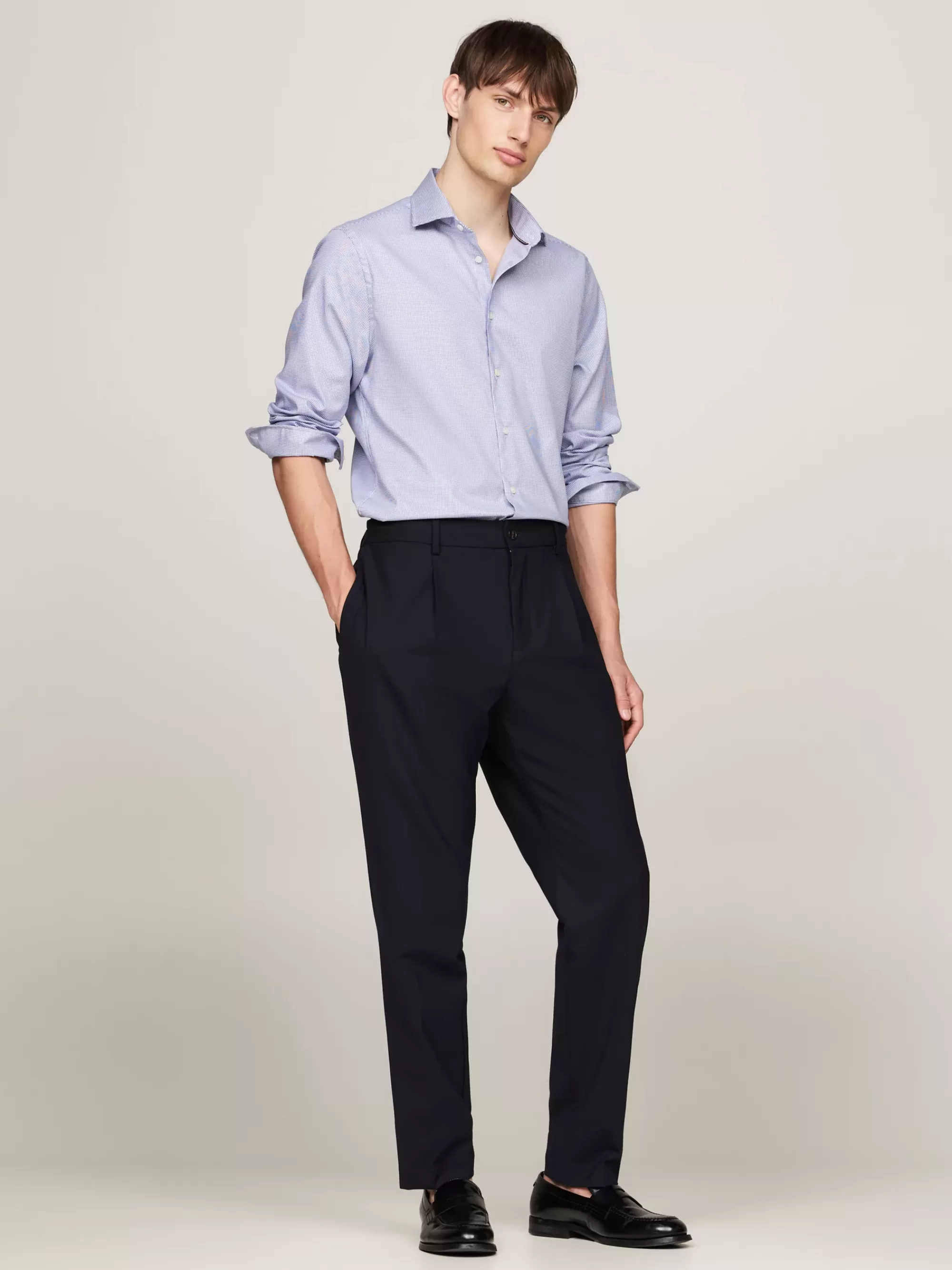 Overhemden*Tommy Hilfiger Smart Casual Slim Fit Overhemd Met Ruit TURBINE GREY CHECK