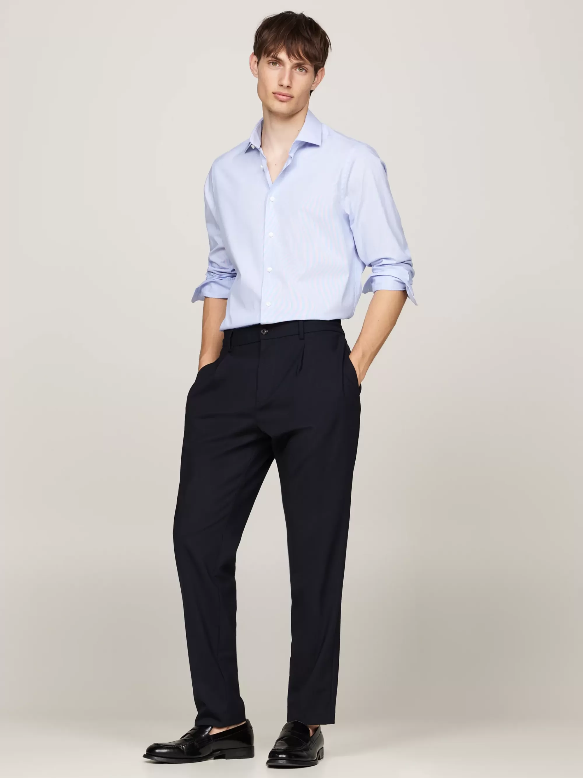 Overhemden*Tommy Hilfiger Smart Casual Slim Fit Overhemd Met Strepen TH CLASSIC BLUE STRIPE