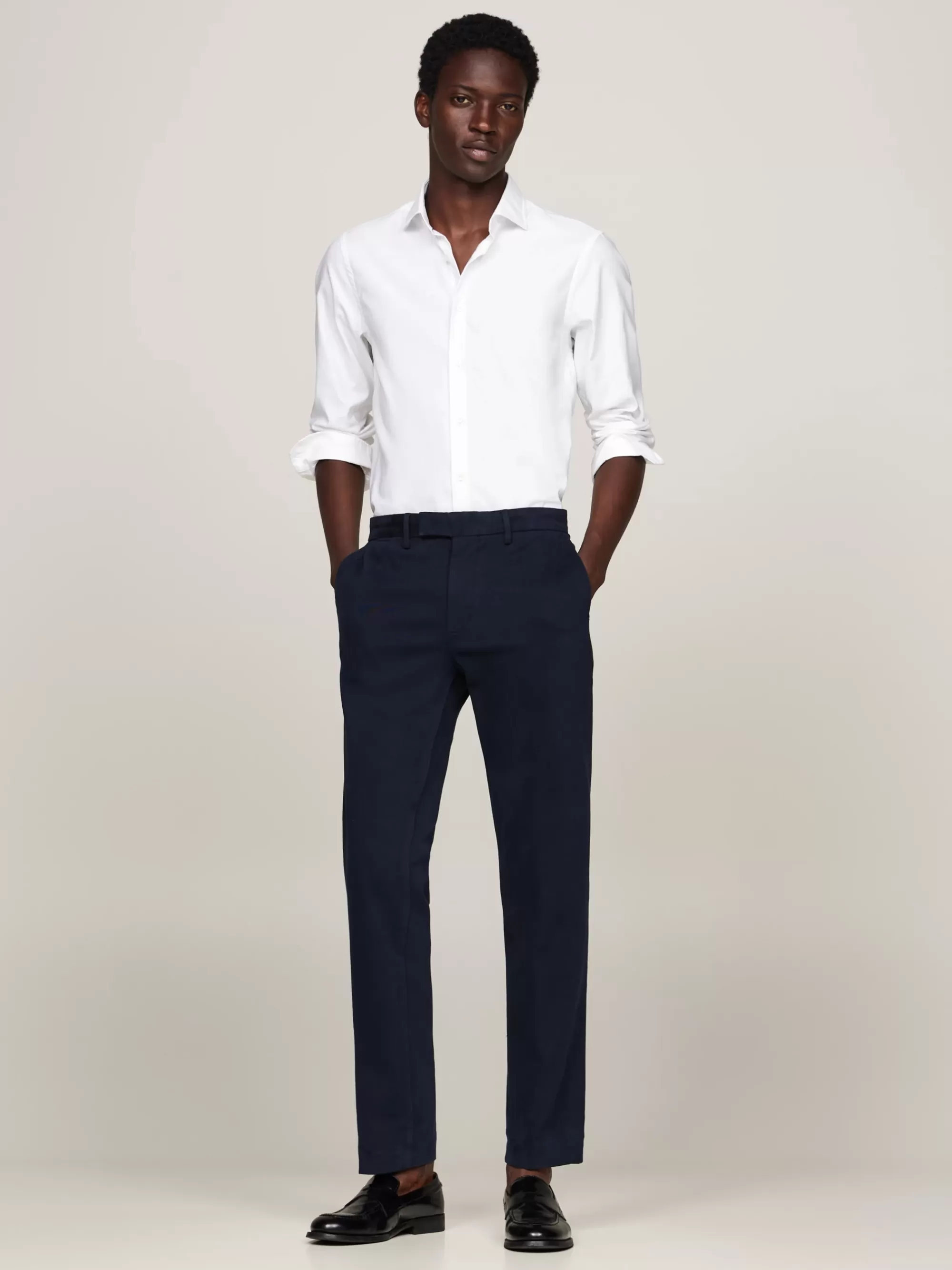 Overhemden*Tommy Hilfiger Smart Casual Slim Fit Poplin Overhemd OPTIC WHITE