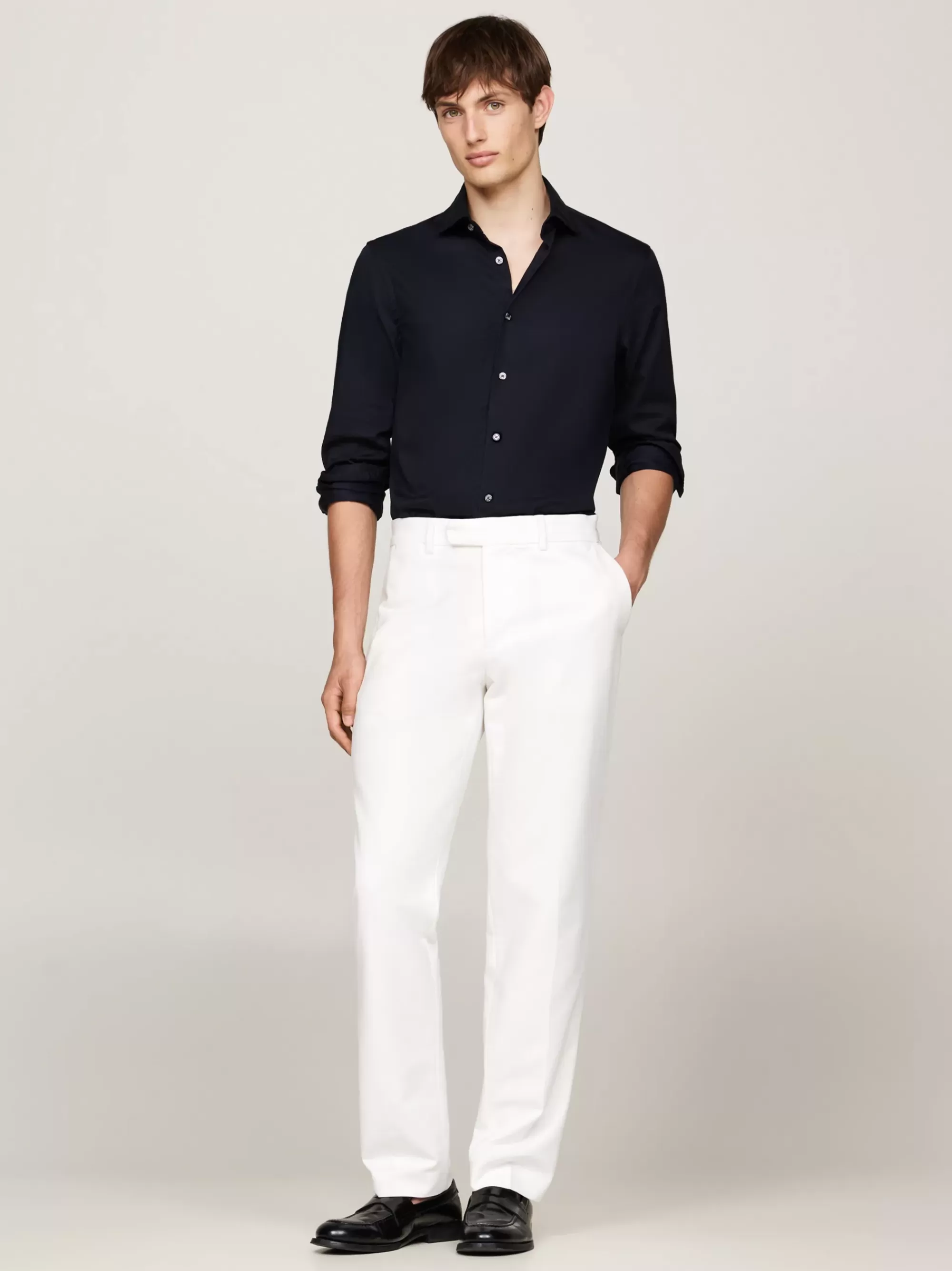 Overhemden*Tommy Hilfiger Smart Casual Slim Fit Poplin Overhemd DESERT SKY