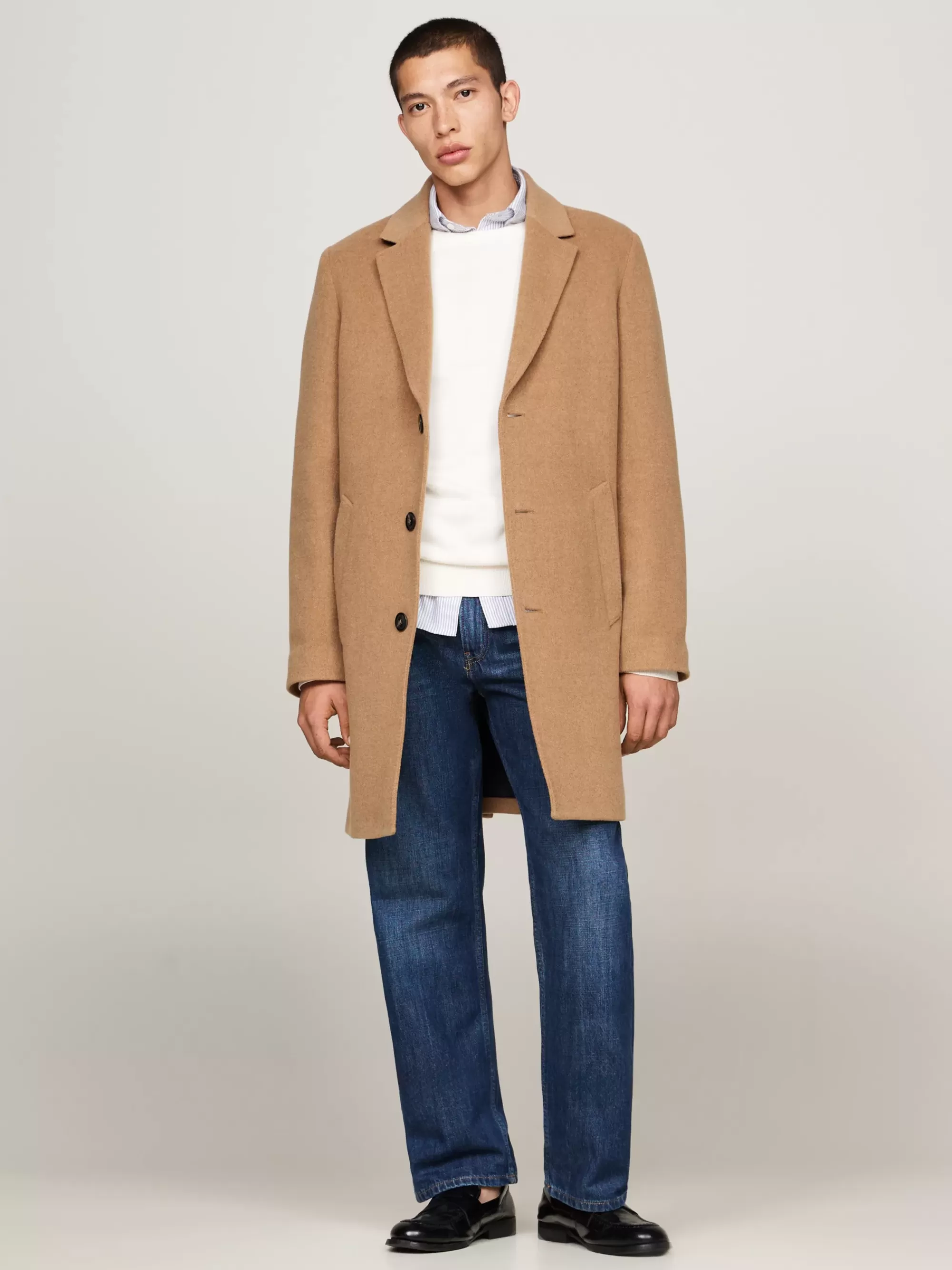 Jassen & Jacks*Tommy Hilfiger Smart-casual Jas Van Wolmix HICKORY