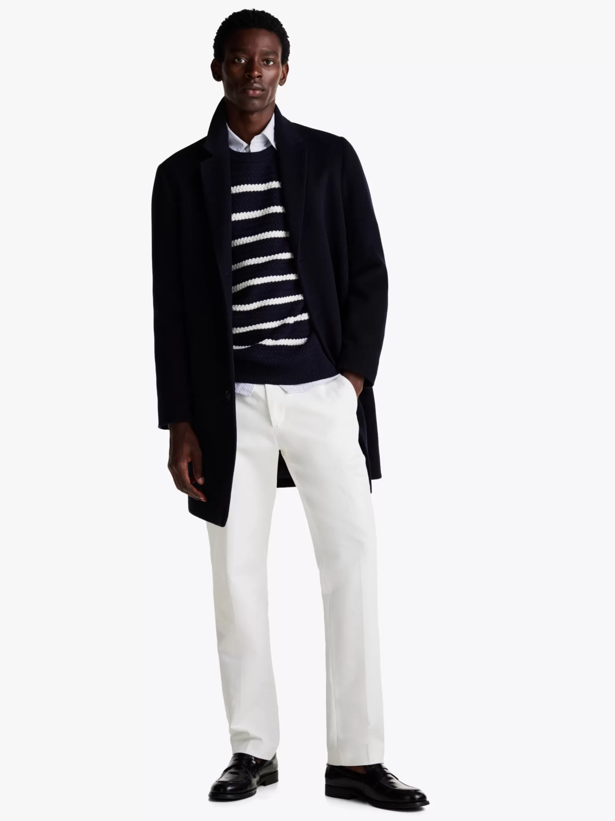 Jassen & Jacks*Tommy Hilfiger Smart-casual Jas Van Wolmix DESERT SKY