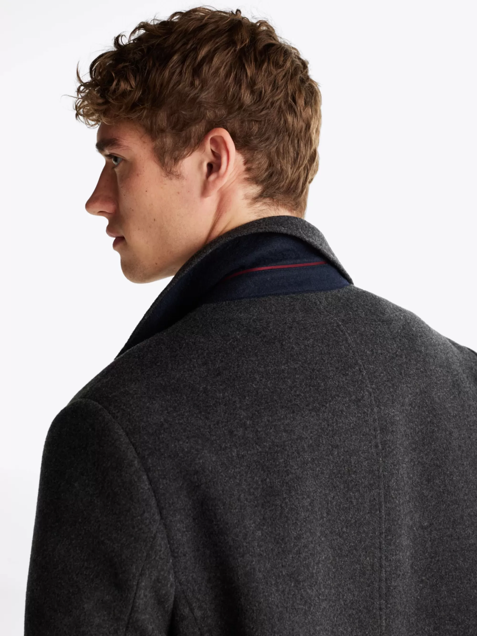 Jassen & Jacks*Tommy Hilfiger Smart-casual Jas Van Wolmix DARK GREY HEATHER