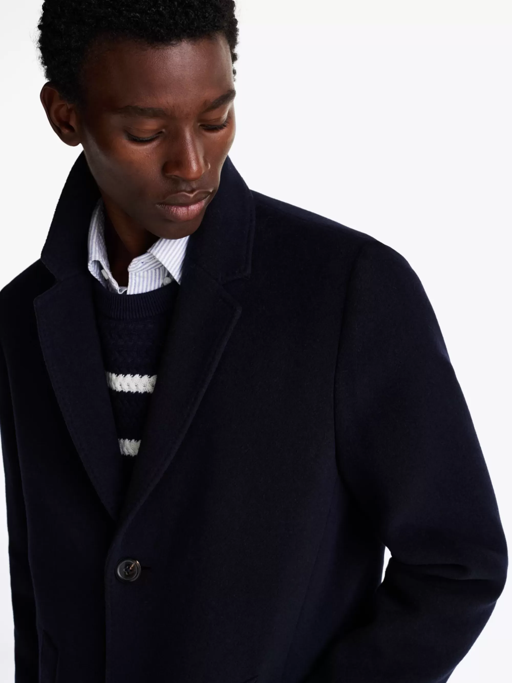 Jassen & Jacks*Tommy Hilfiger Smart-casual Jas Van Wolmix DESERT SKY