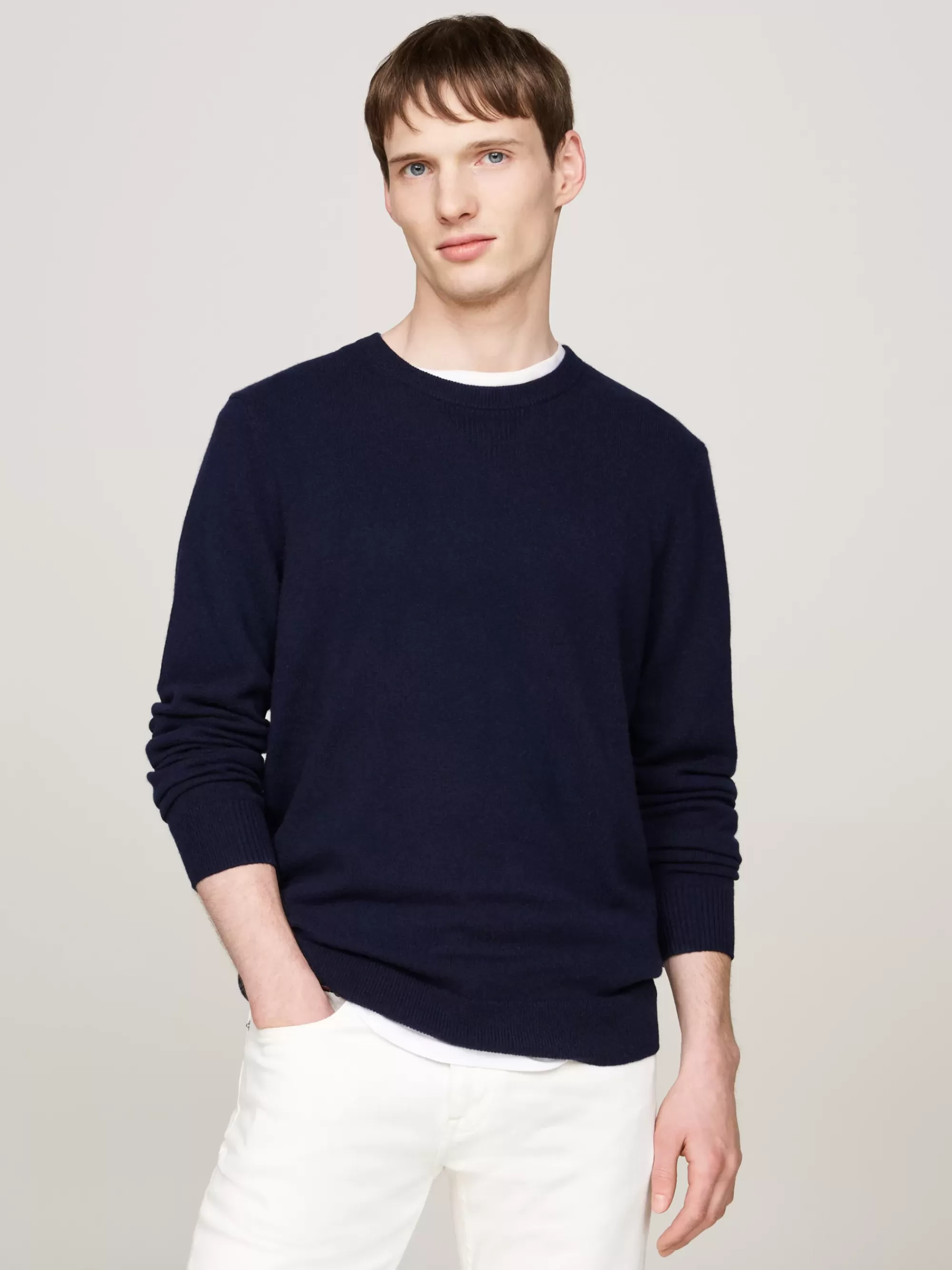 Truien Met Ronde Hals | Truien*Tommy Hilfiger Smart-casual Kasjmier Trui DESERT SKY