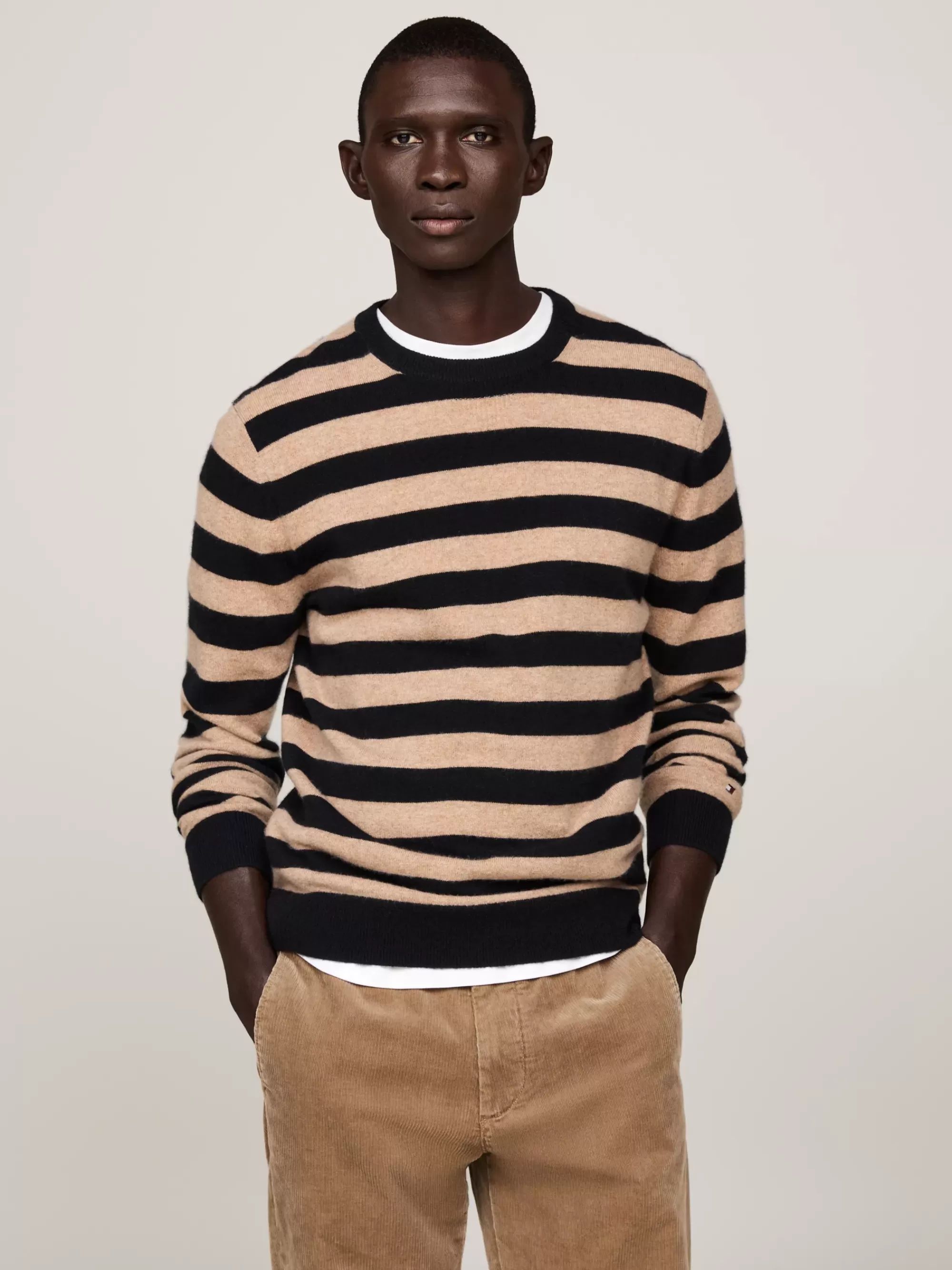 Truien Met Ronde Hals | Truien*Tommy Hilfiger Smart-casual Kasjmier Trui BLACK/CAMEL