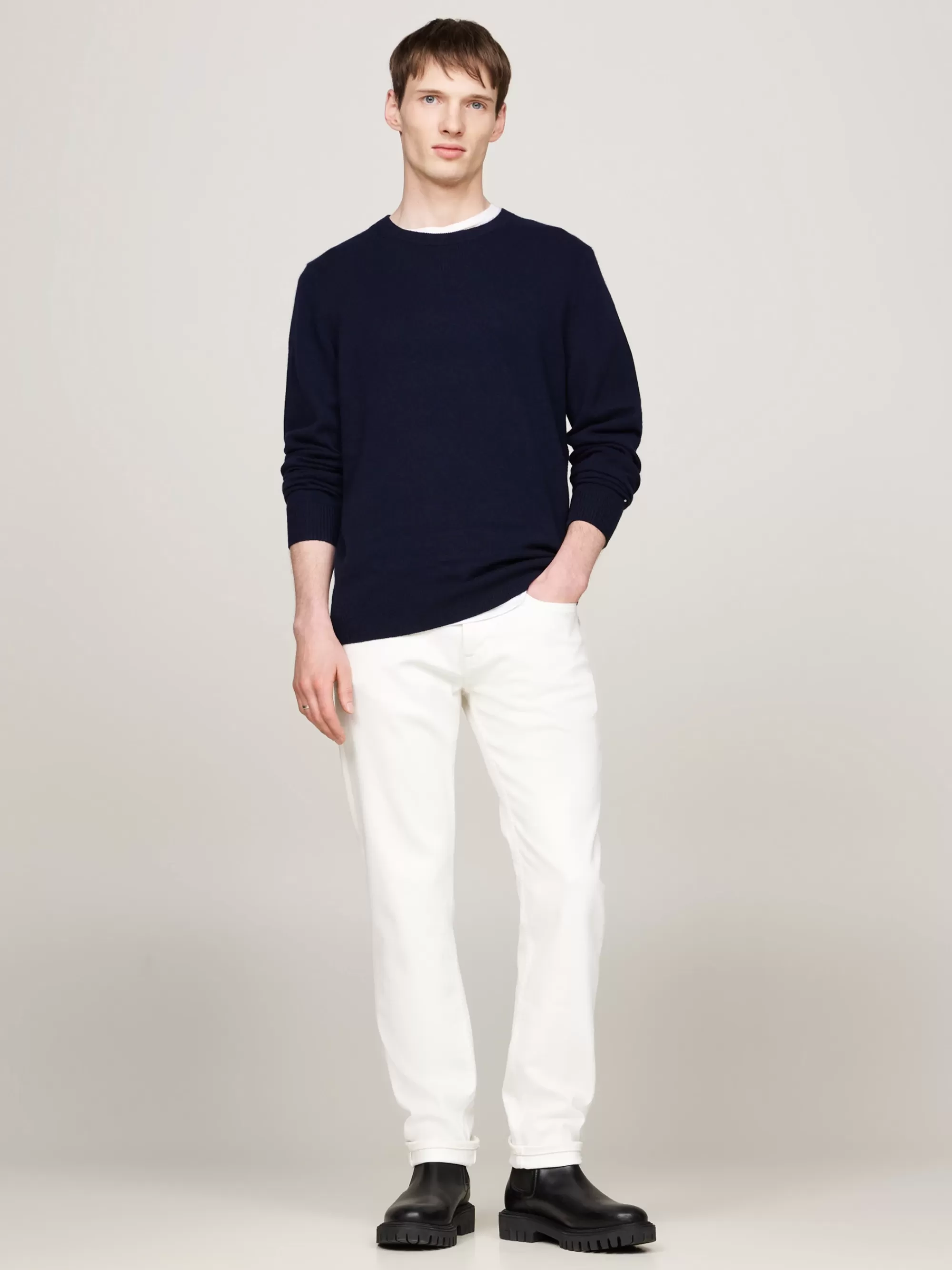 Truien Met Ronde Hals | Truien*Tommy Hilfiger Smart-casual Kasjmier Trui DESERT SKY