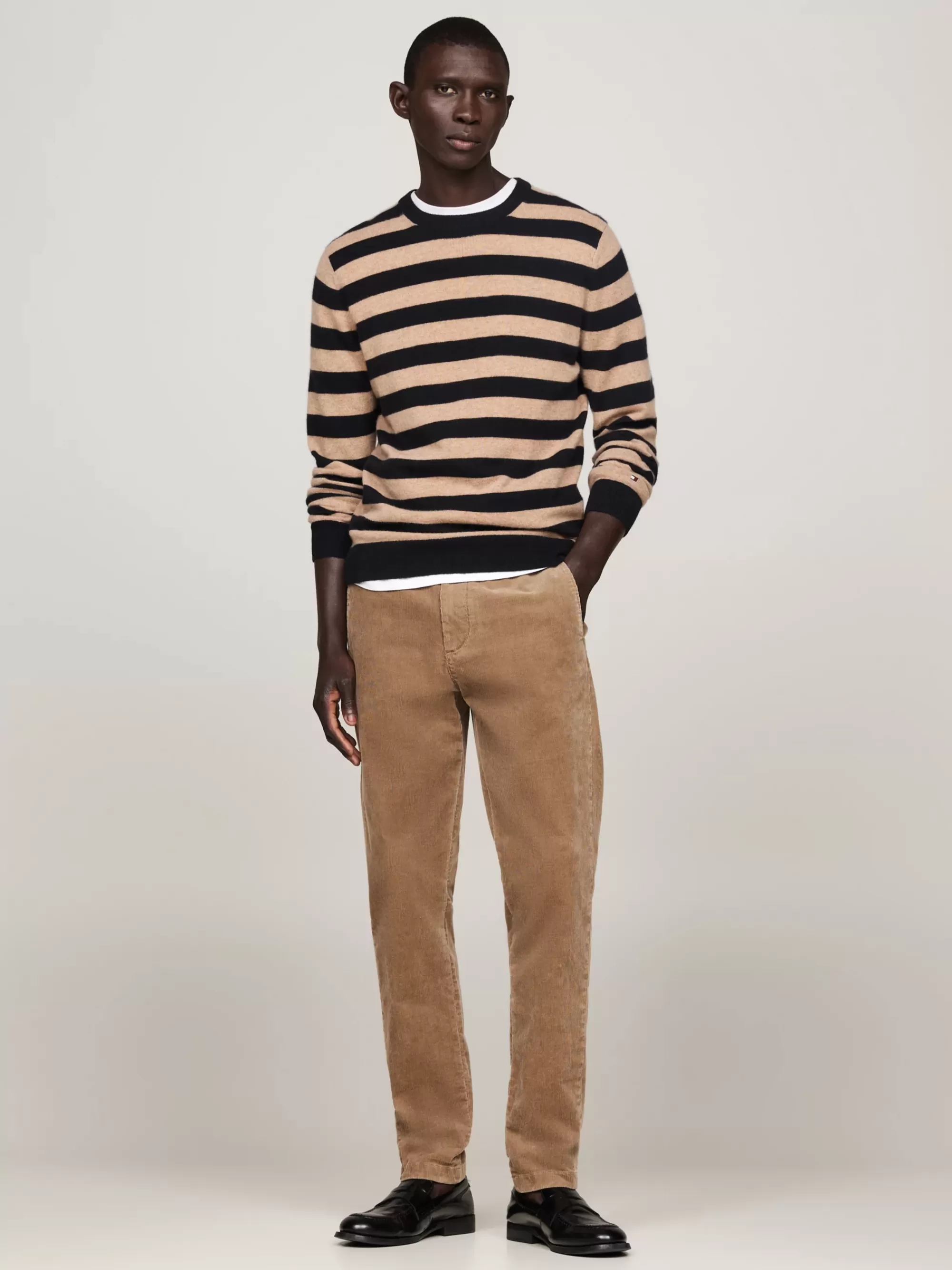 Truien Met Ronde Hals | Truien*Tommy Hilfiger Smart-casual Kasjmier Trui BLACK/CAMEL