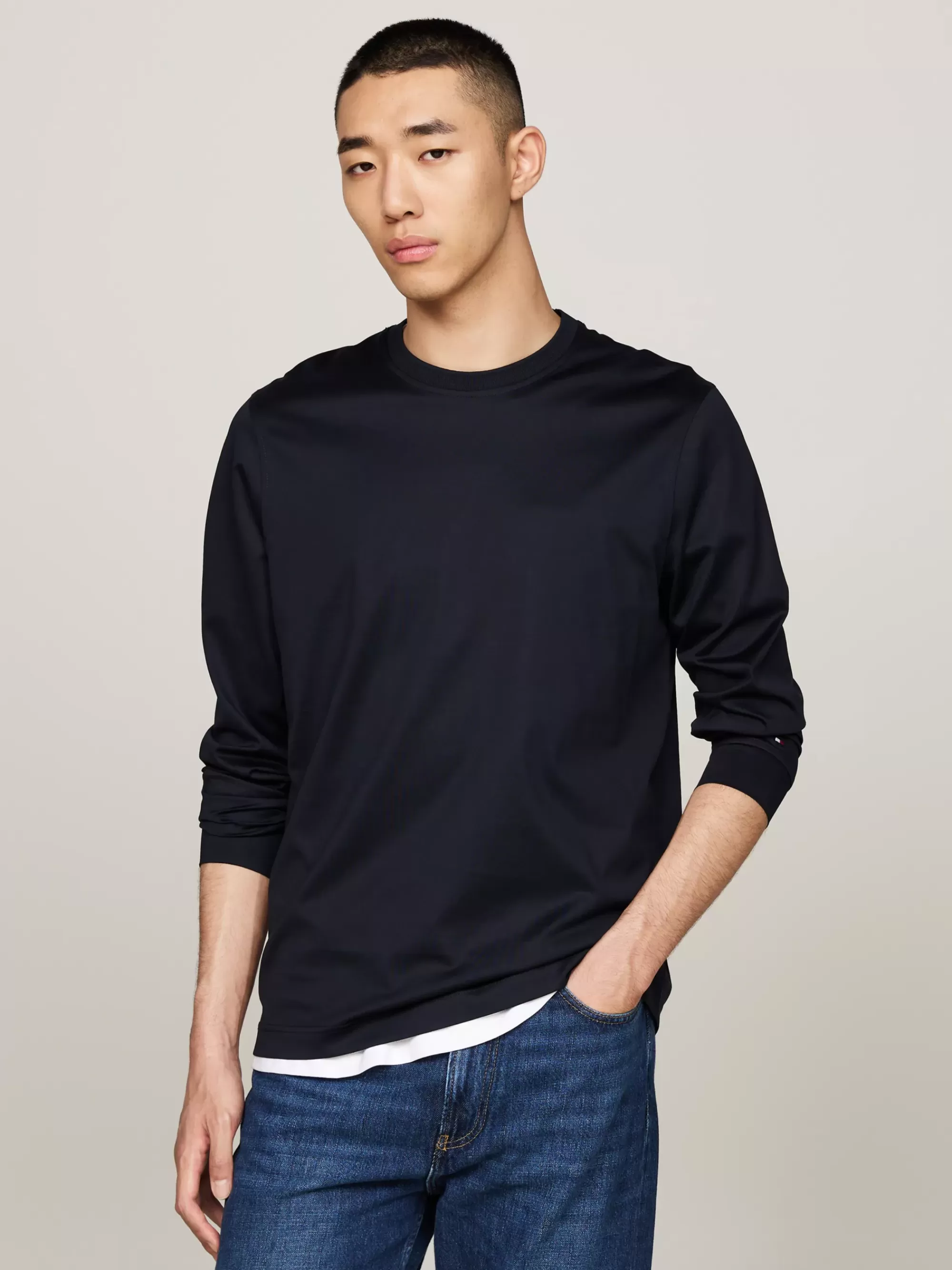 T-Shirts*Tommy Hilfiger Smart-casual Longsleeve T-shirt DESERT SKY