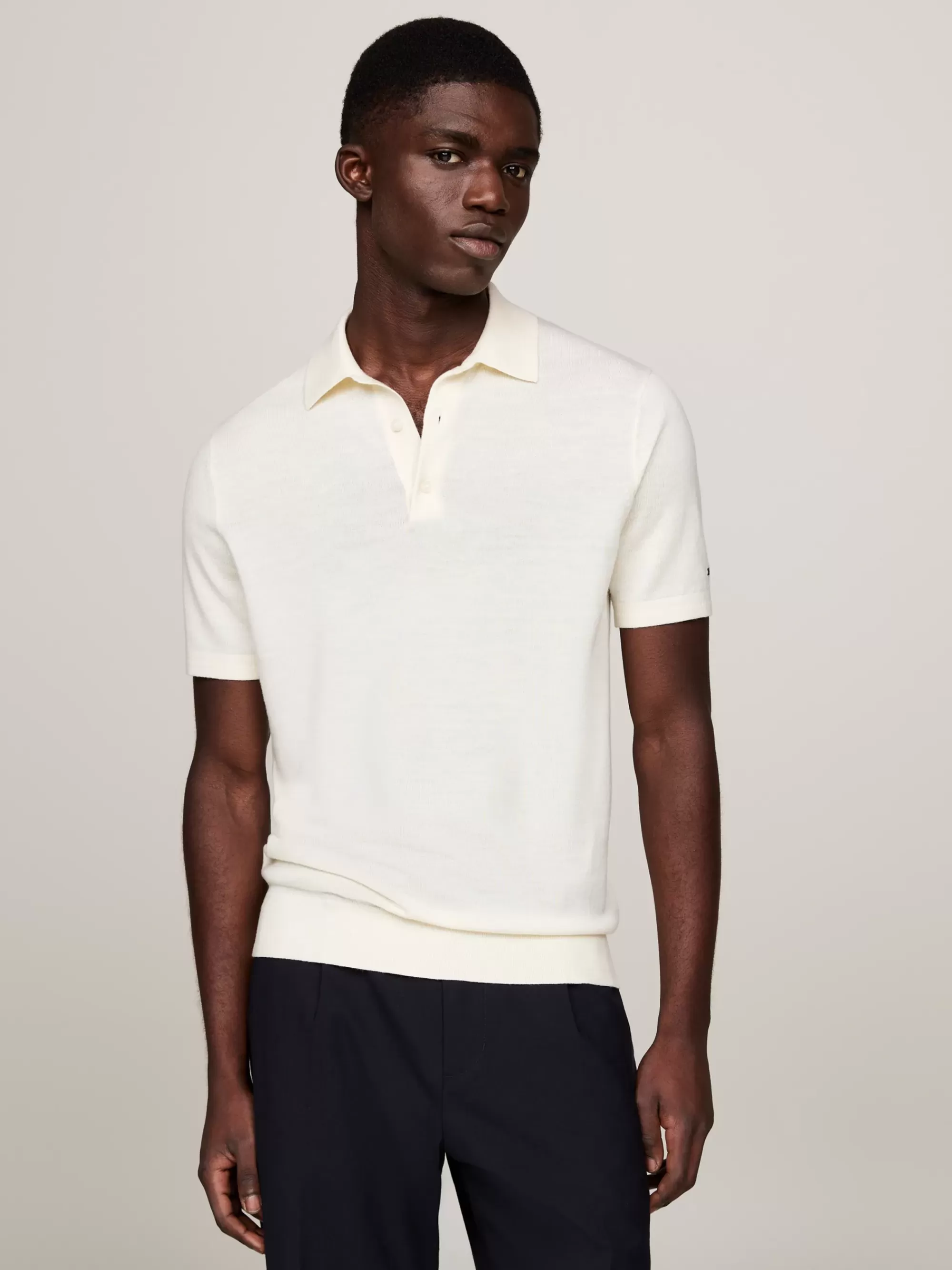 Truien | Truien & Vesten*Tommy Hilfiger Smart-casual Polo Van Pure Wol IVORY
