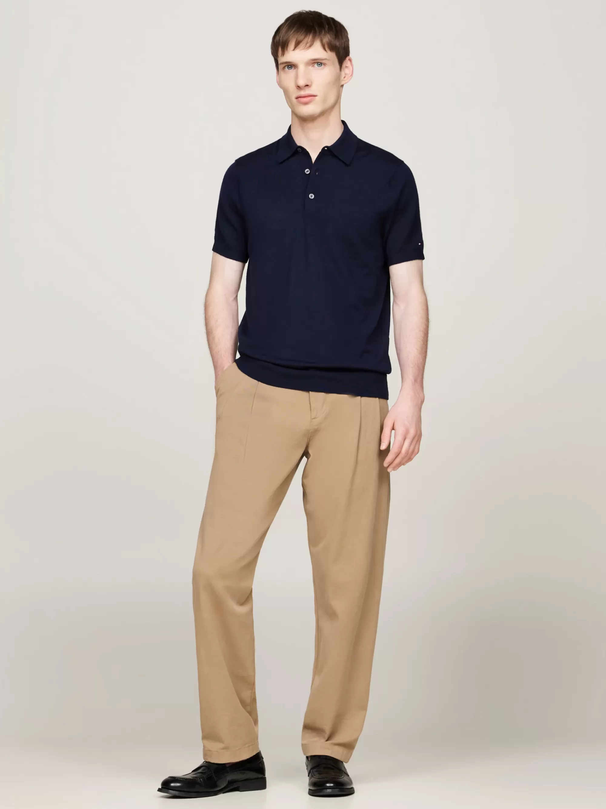 Truien | Truien & Vesten*Tommy Hilfiger Smart-casual Polo Van Pure Wol DESERT SKY