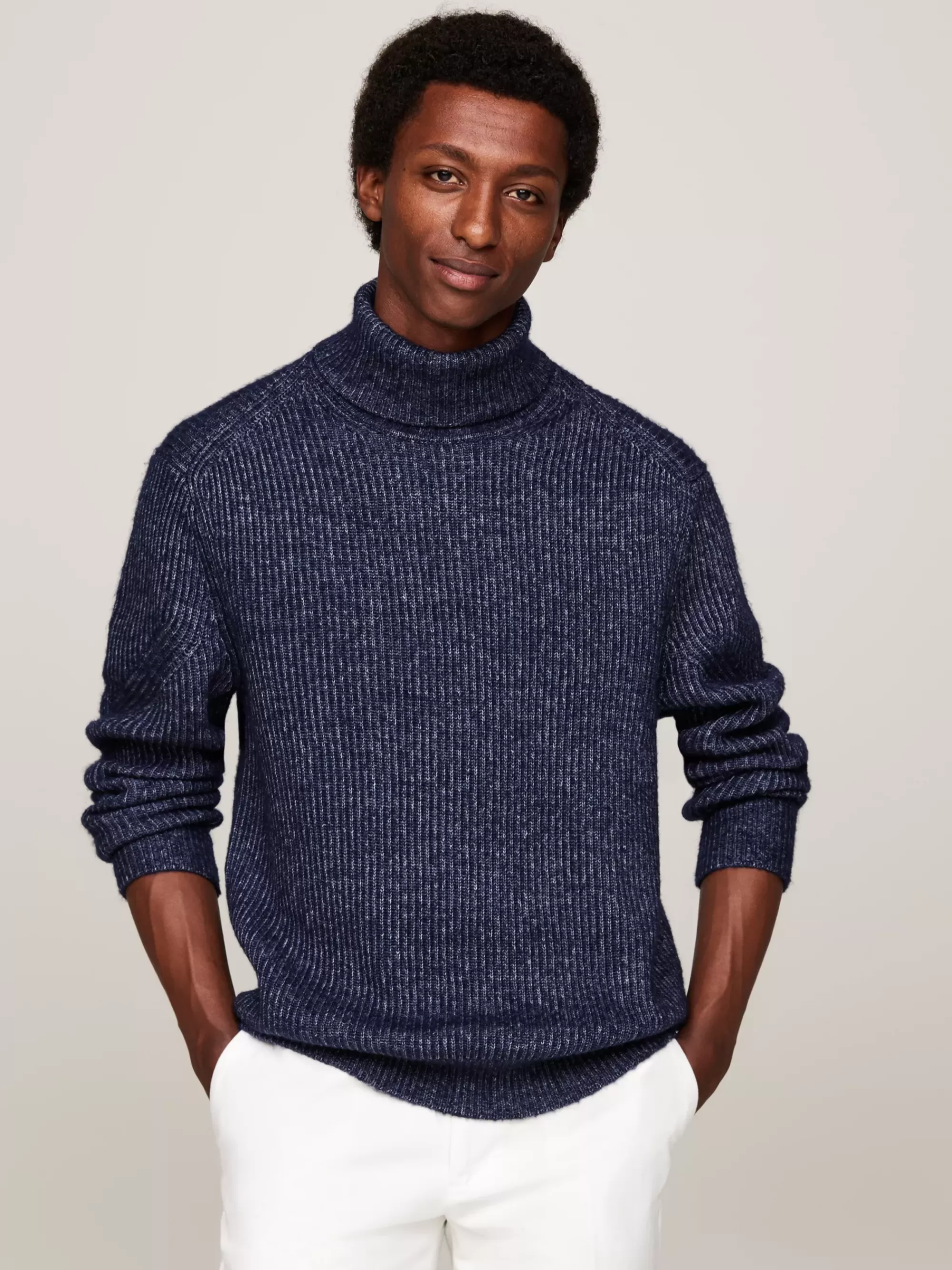 Coltruien | Truien*Tommy Hilfiger Smart-casual Relaxed Fit Trui Van Wolmix DESERT SKY MOULINE