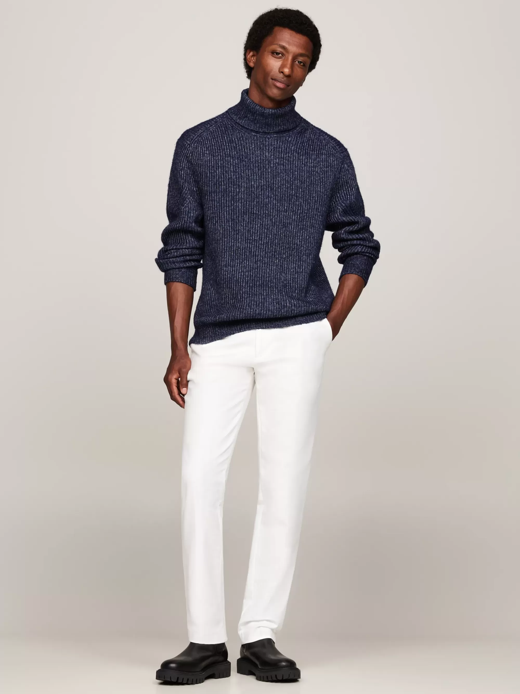 Coltruien | Truien*Tommy Hilfiger Smart-casual Relaxed Fit Trui Van Wolmix DESERT SKY MOULINE