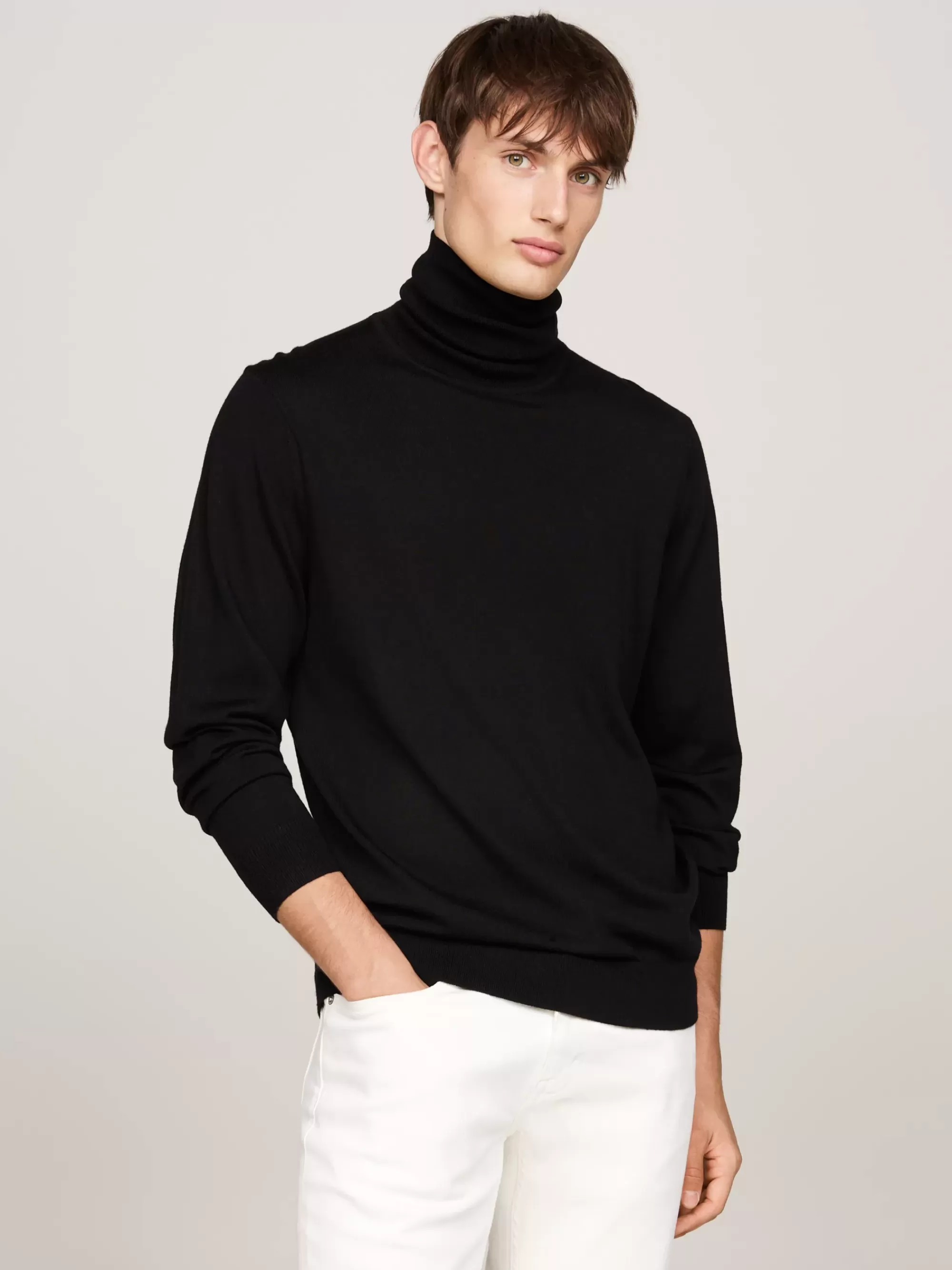 Coltruien | Truien*Tommy Hilfiger Smart-casual Trui Met Col BLACK