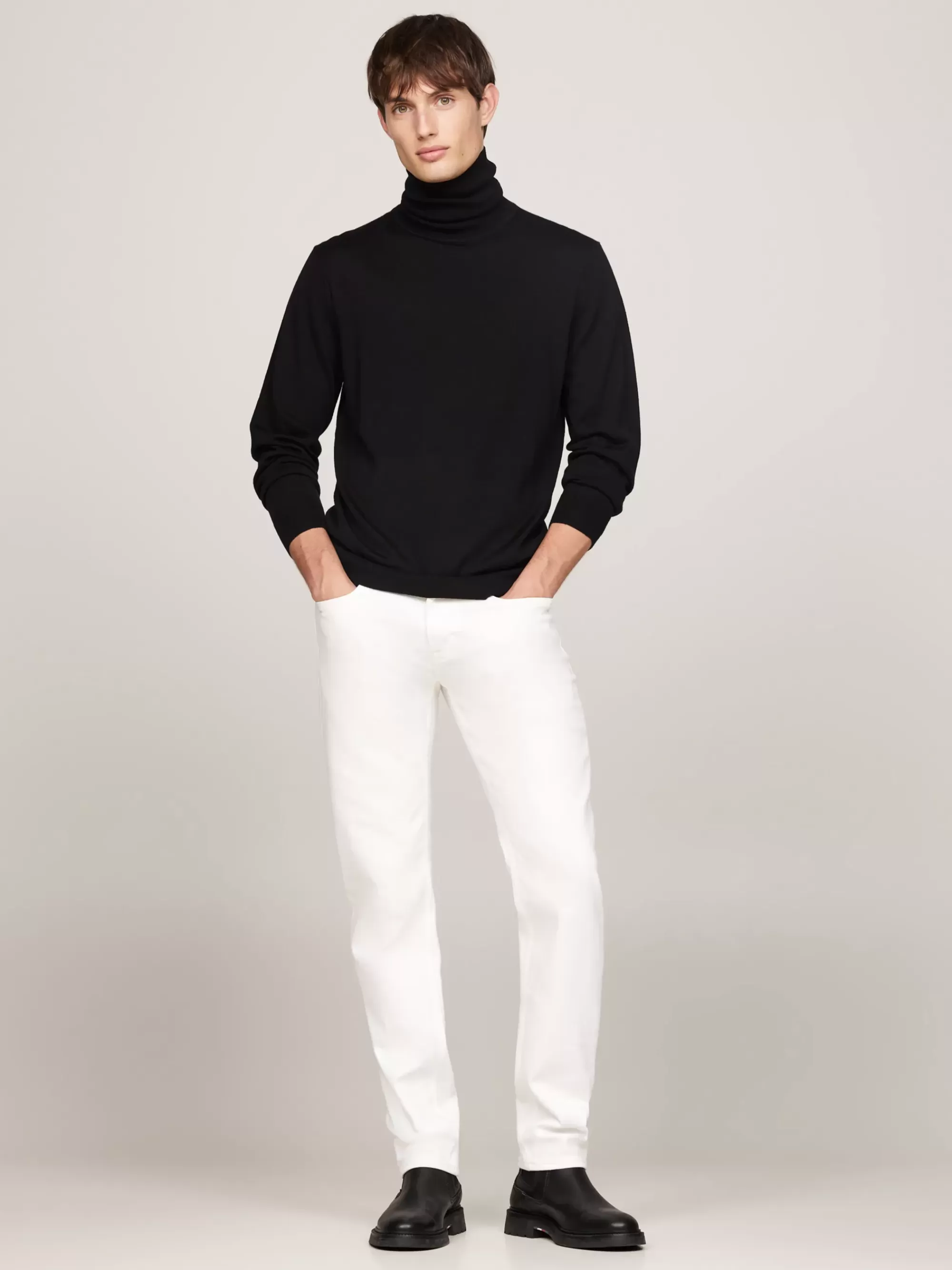 Coltruien | Truien*Tommy Hilfiger Smart-casual Trui Met Col BLACK