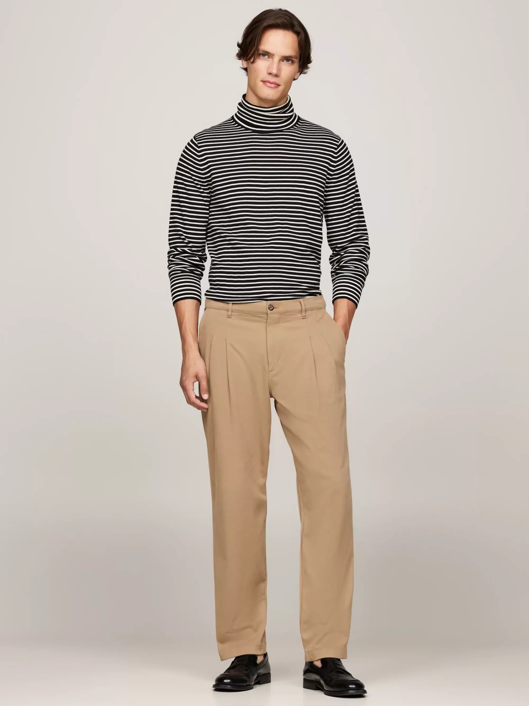 Coltruien | Truien*Tommy Hilfiger Smart-casual Trui Met Col BLACK/ IVORY