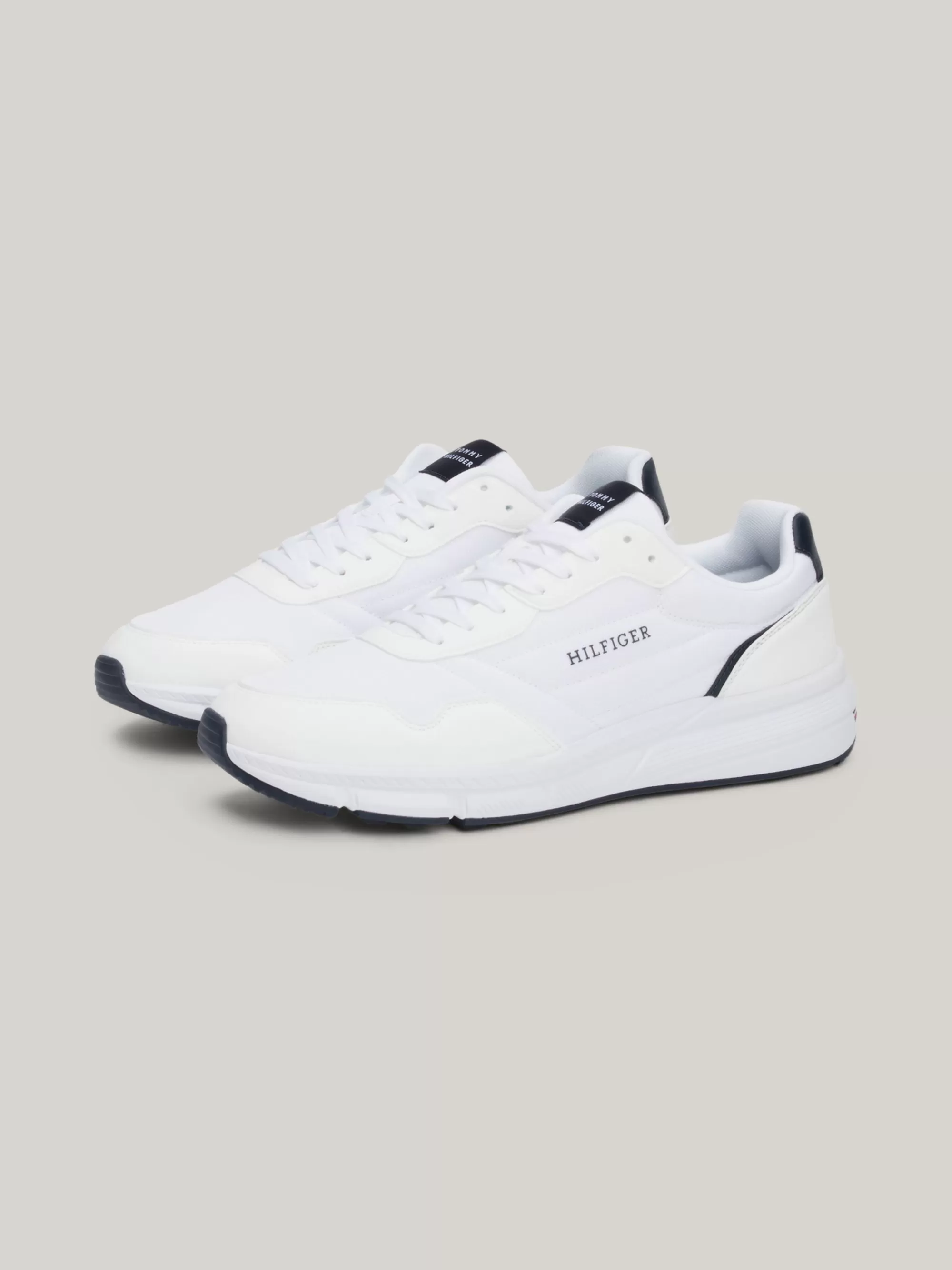 White Trainers | Sneakers*Tommy Hilfiger Sneaker Met Gemengde Texturen En Logo WHITE