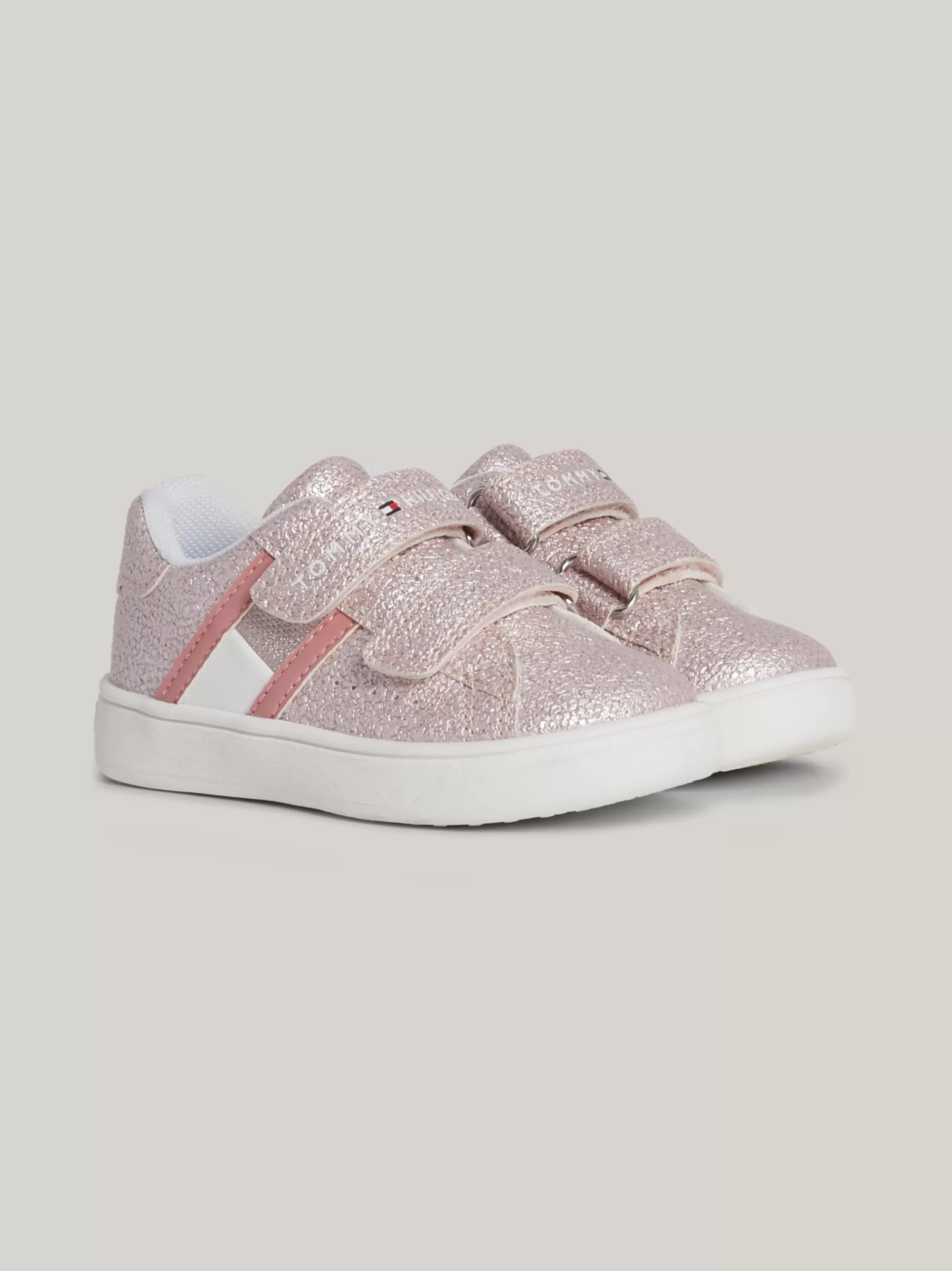Schoenen & Accessoires*Tommy Hilfiger Sneaker Met Glitter En Klittenbandsluiting PINK
