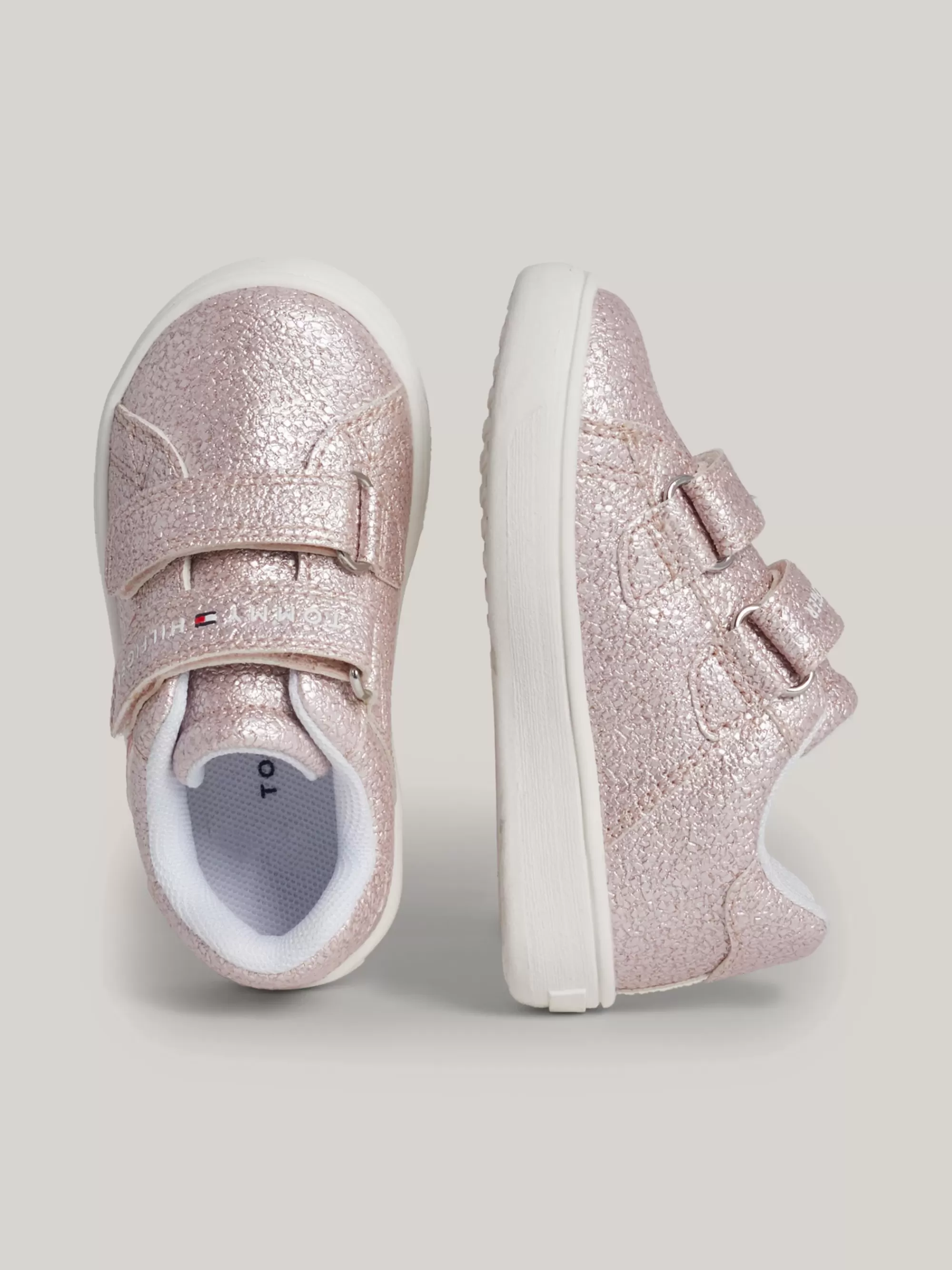 Schoenen & Accessoires*Tommy Hilfiger Sneaker Met Glitter En Klittenbandsluiting PINK