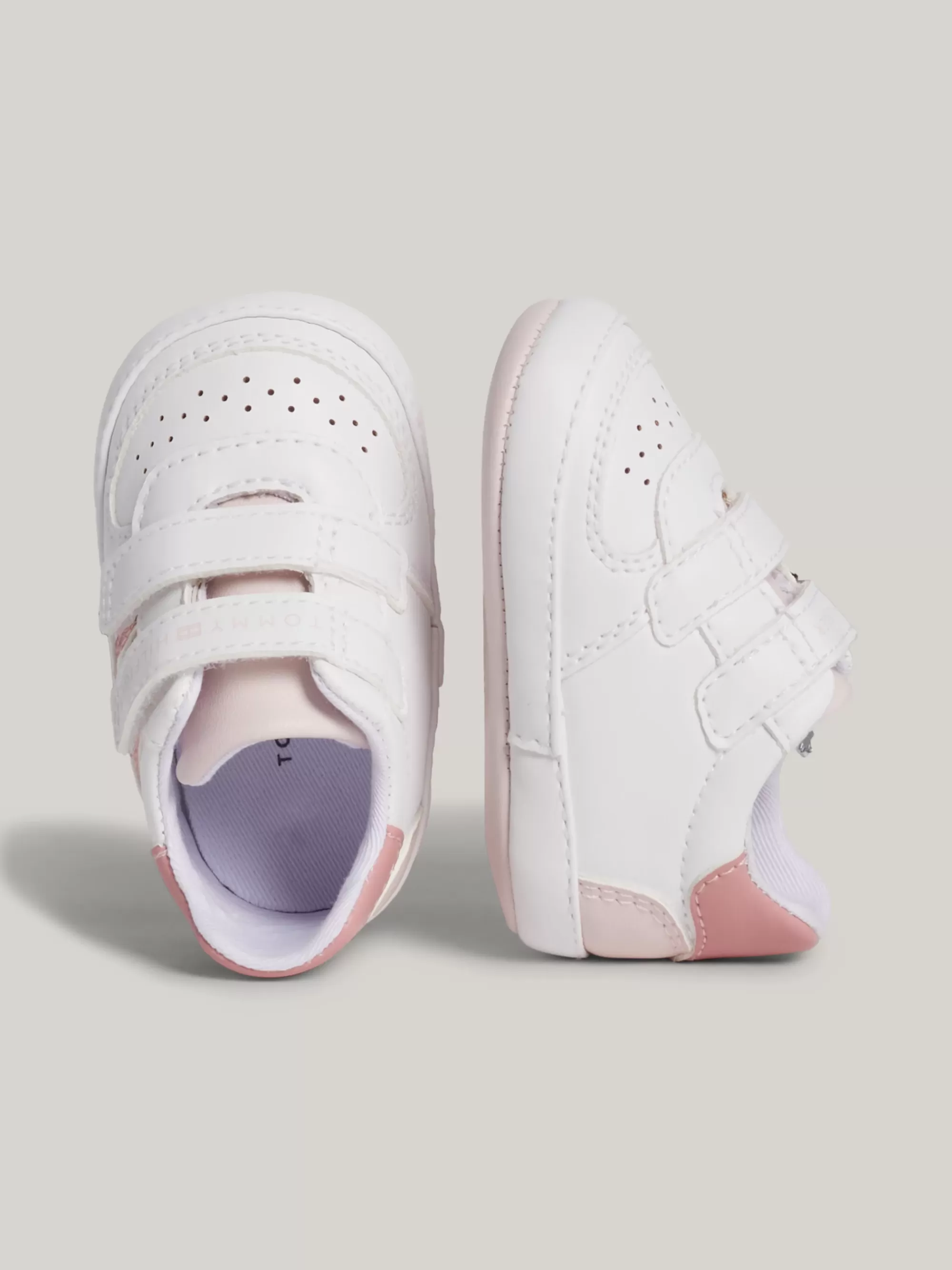 Schoenen & Accessoires*Tommy Hilfiger Sneaker Met Klittenband En Glittervlag WHITE/PINK