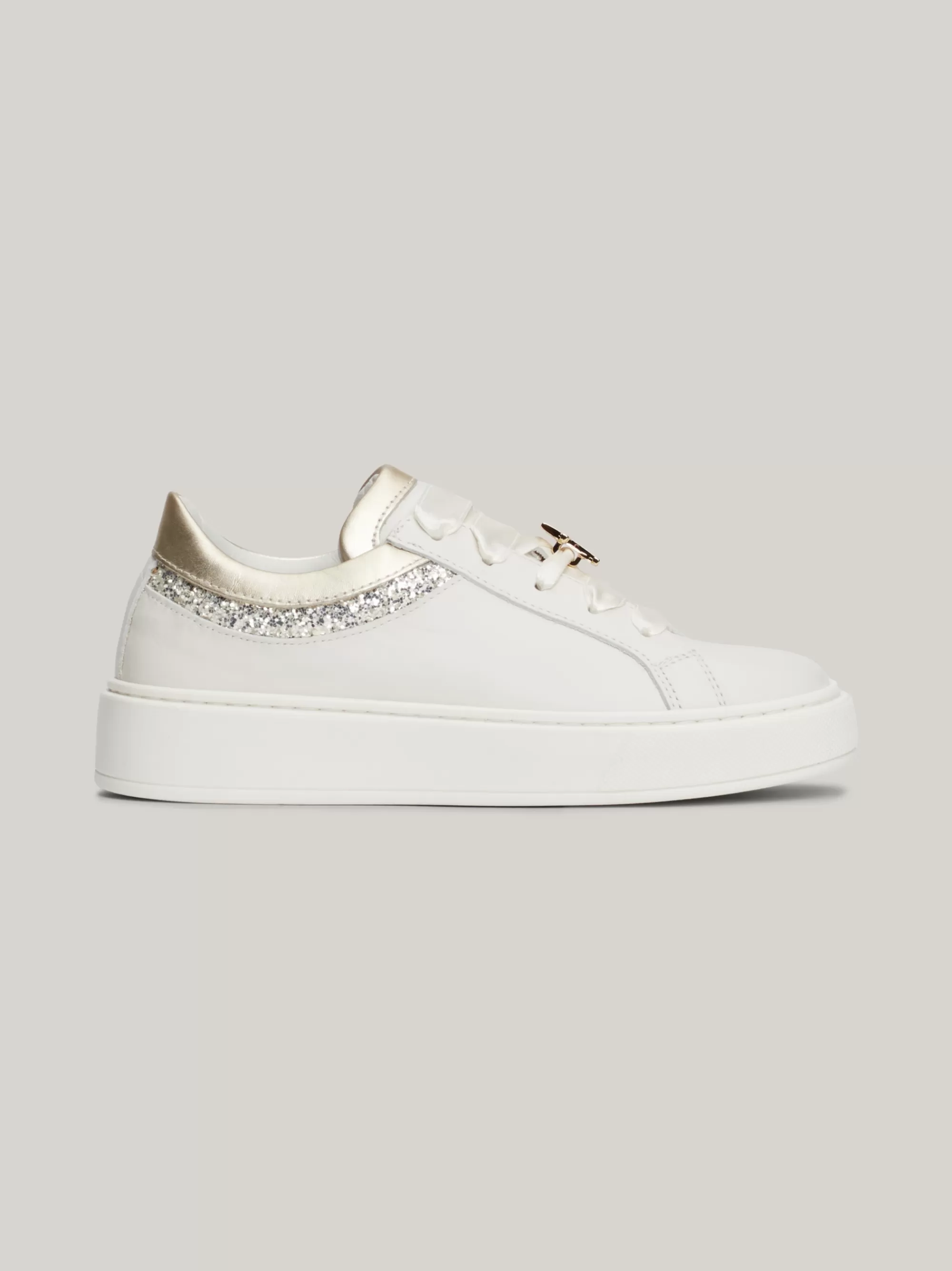 Schoenen & Accessoires*Tommy Hilfiger Sneaker Met Lintveters En Glitterdetail CREAM/PLATINUM