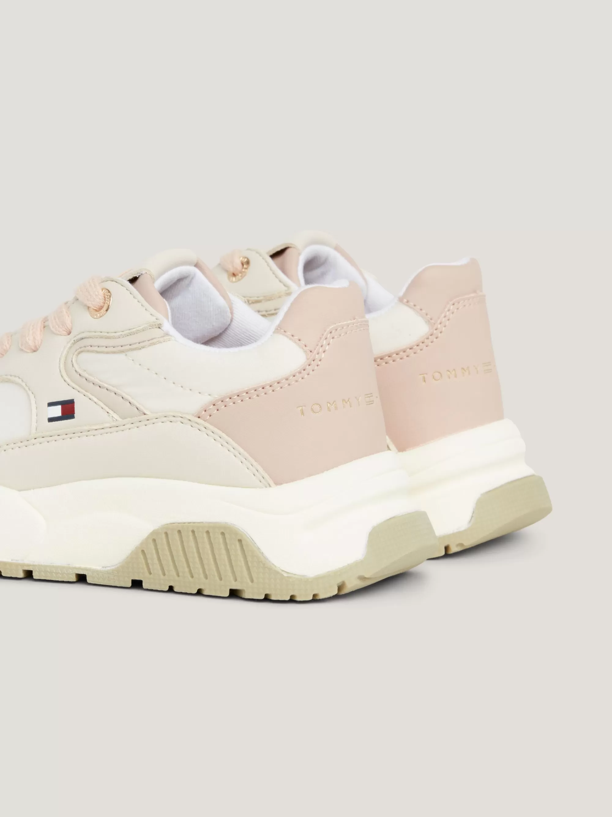 Schoenen & Accessoires*Tommy Hilfiger Sneaker Met Ton-sur-ton Panelen En Profiel PINK/BEIGE