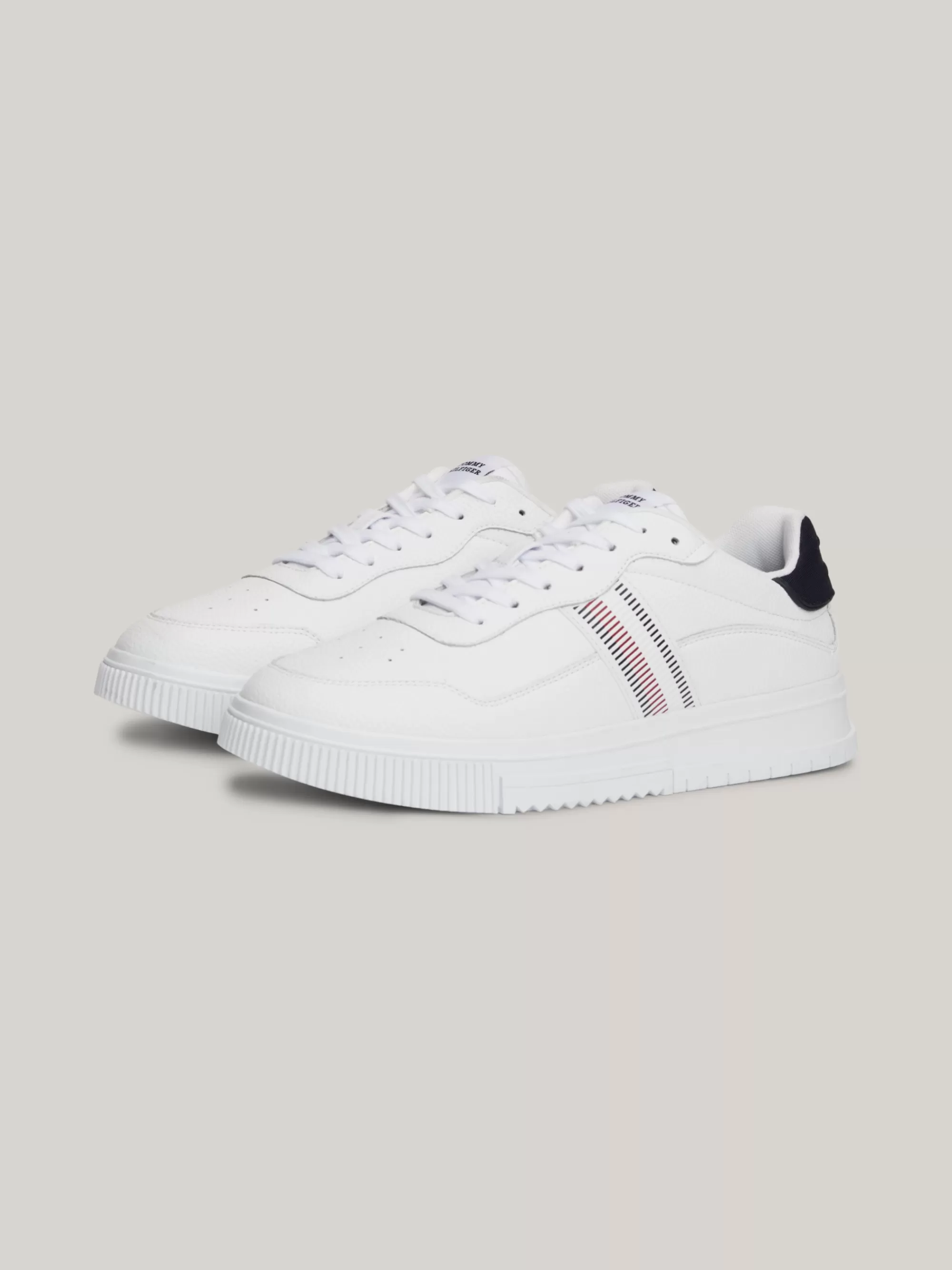 White Trainers | Sneakers*Tommy Hilfiger Sneaker Van Gegranuleerd Leer Met Signature-tape WHITE