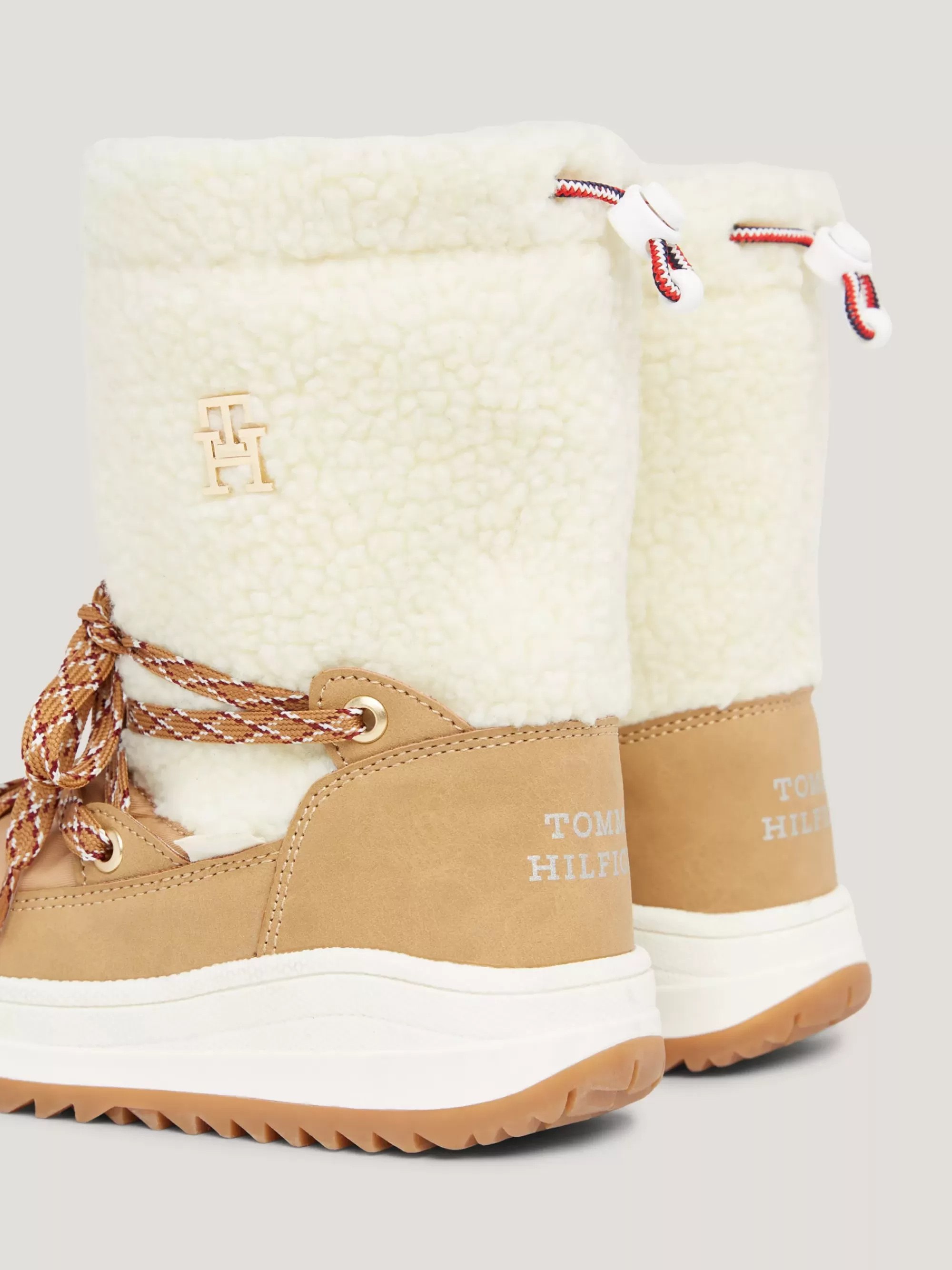 Schoenen & Accessoires*Tommy Hilfiger Snowboot Met Veters En Teddy Fleece CAMEL