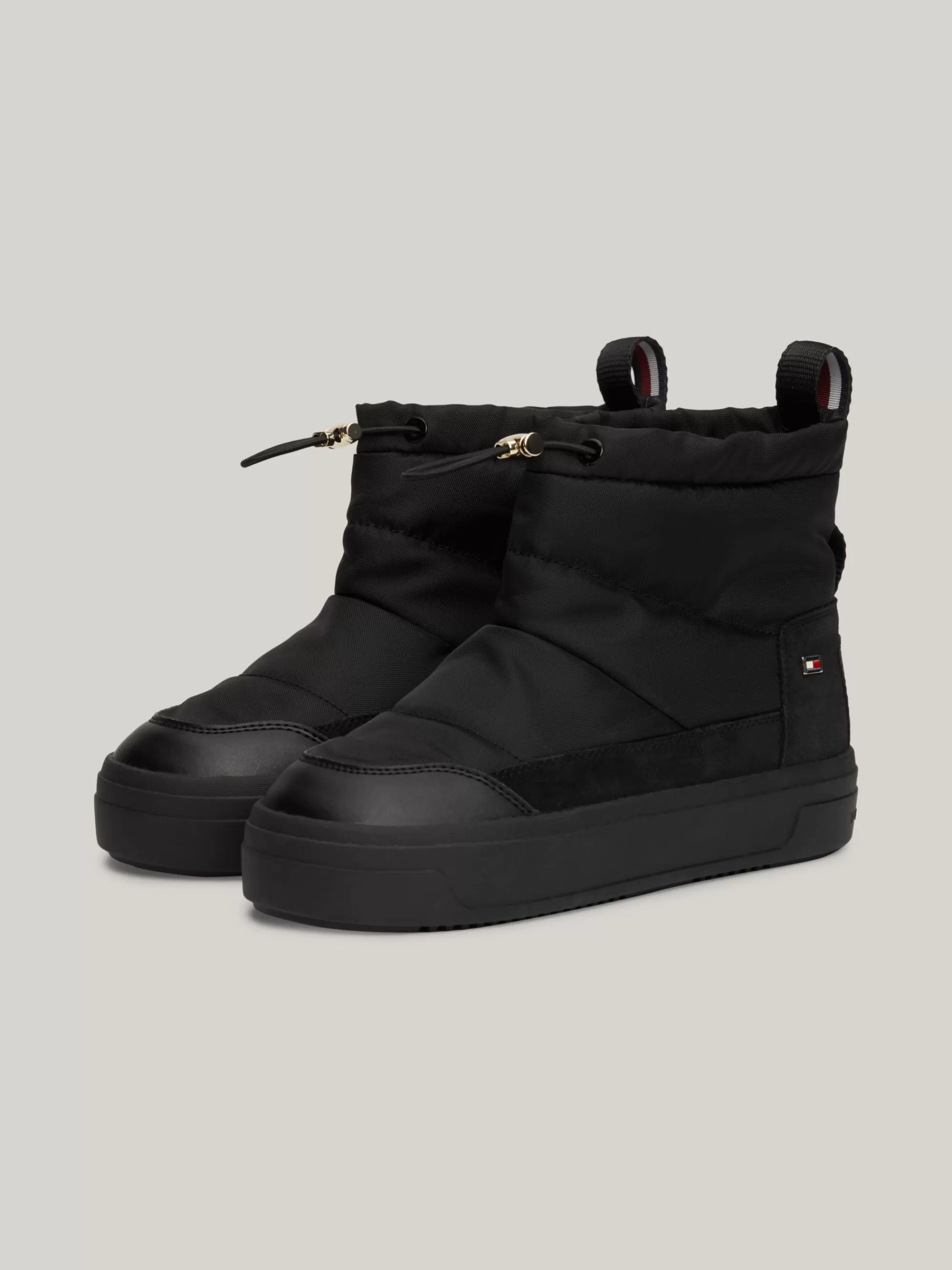 Laarzen & Enkellaarzen*Tommy Hilfiger Snowboot Op Enkelhoogte Met Trekkoord BLACK