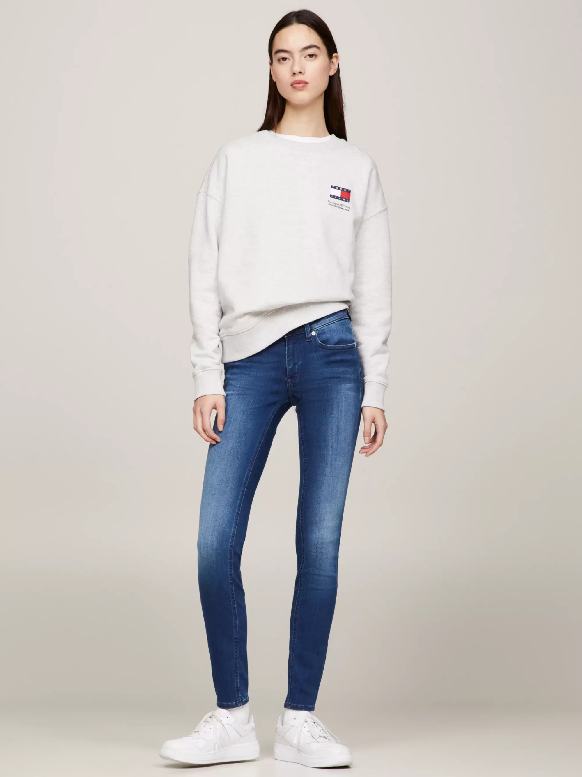 Jeans*Tommy Hilfiger Sophie Low Rise Skinny Jeans Met Fading NEW NICEVILLE MID BLUE STRETCH