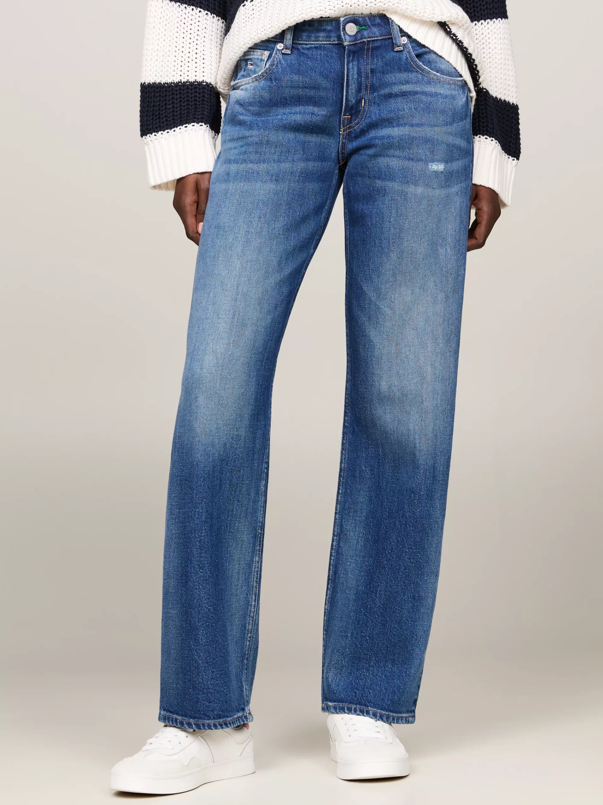 Jeans*Tommy Hilfiger Sophie Low Rise Straight Distressed Jeans DENIM MEDIUM